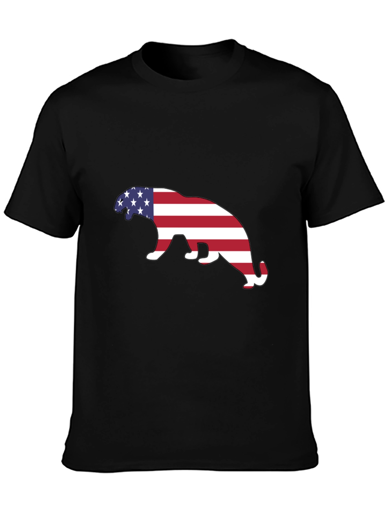 Black American Flag Panther Graphic Tee - Black view 3
