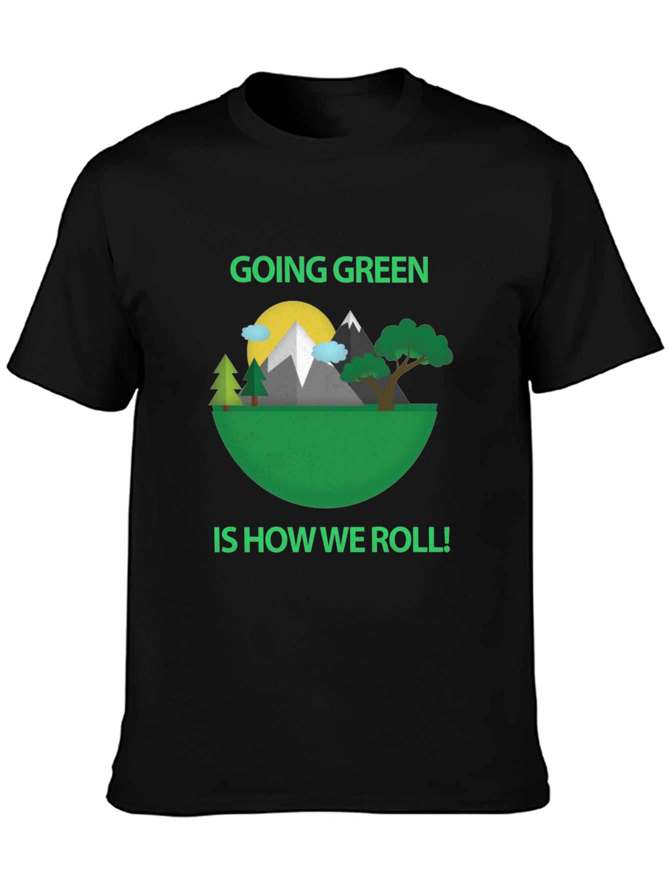 Black Eco-Friendly 'Going Green' Graphic Tee view 3