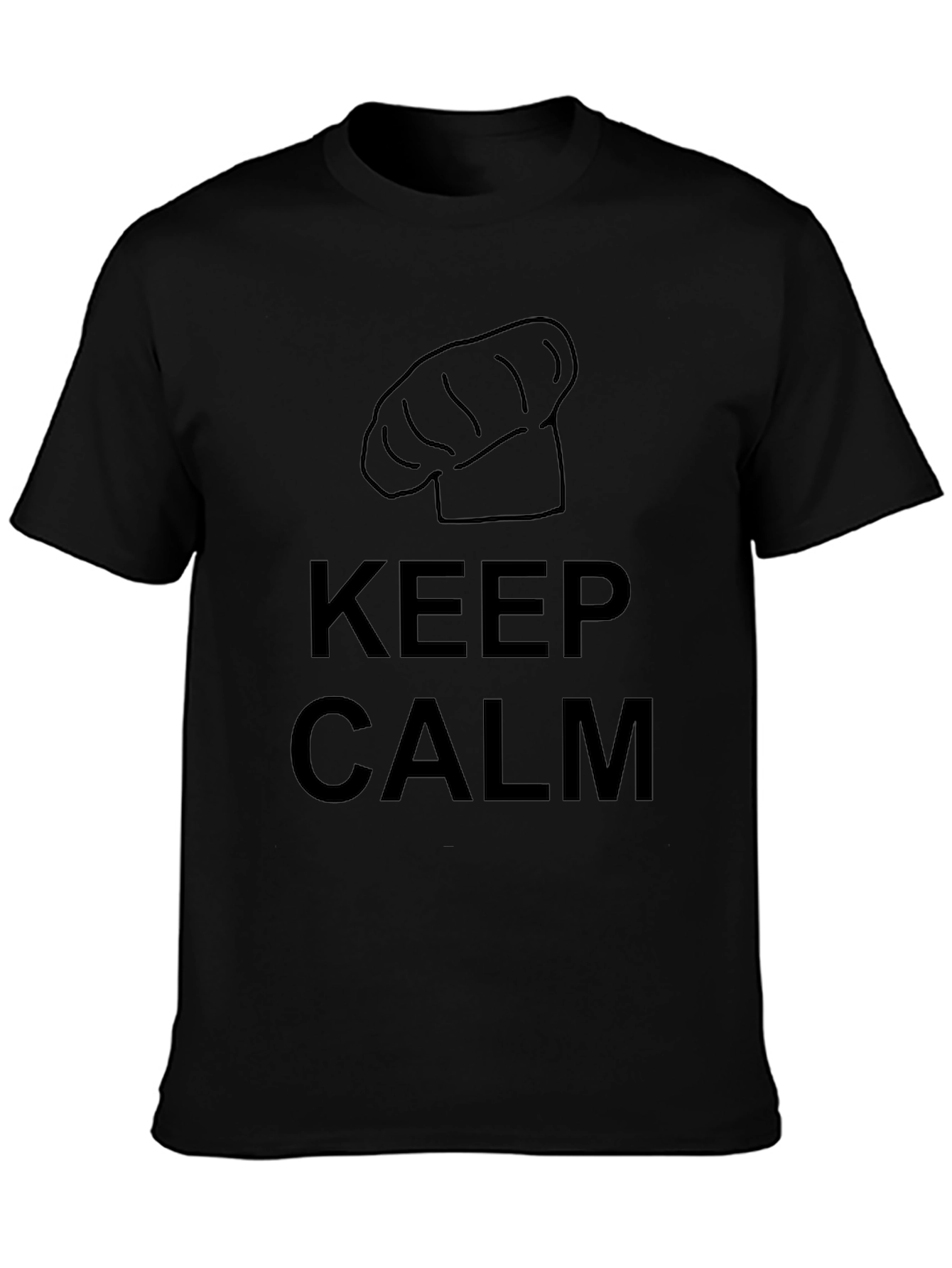 Black Keep Calm Chef Hat Graphic T-Shirt view 3