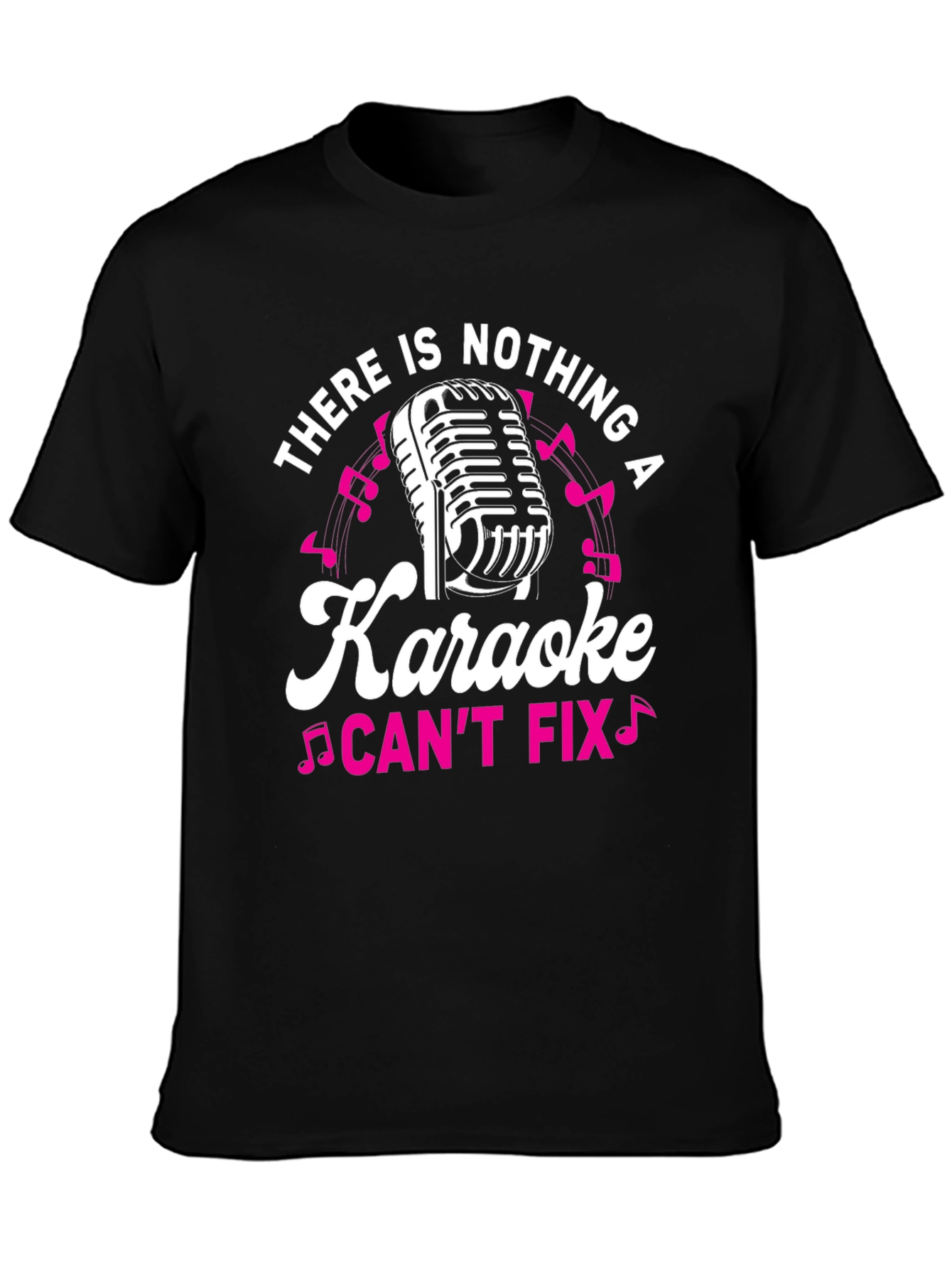 Black Karaoke Fix T-Shirt - Music Lover Tee view 3