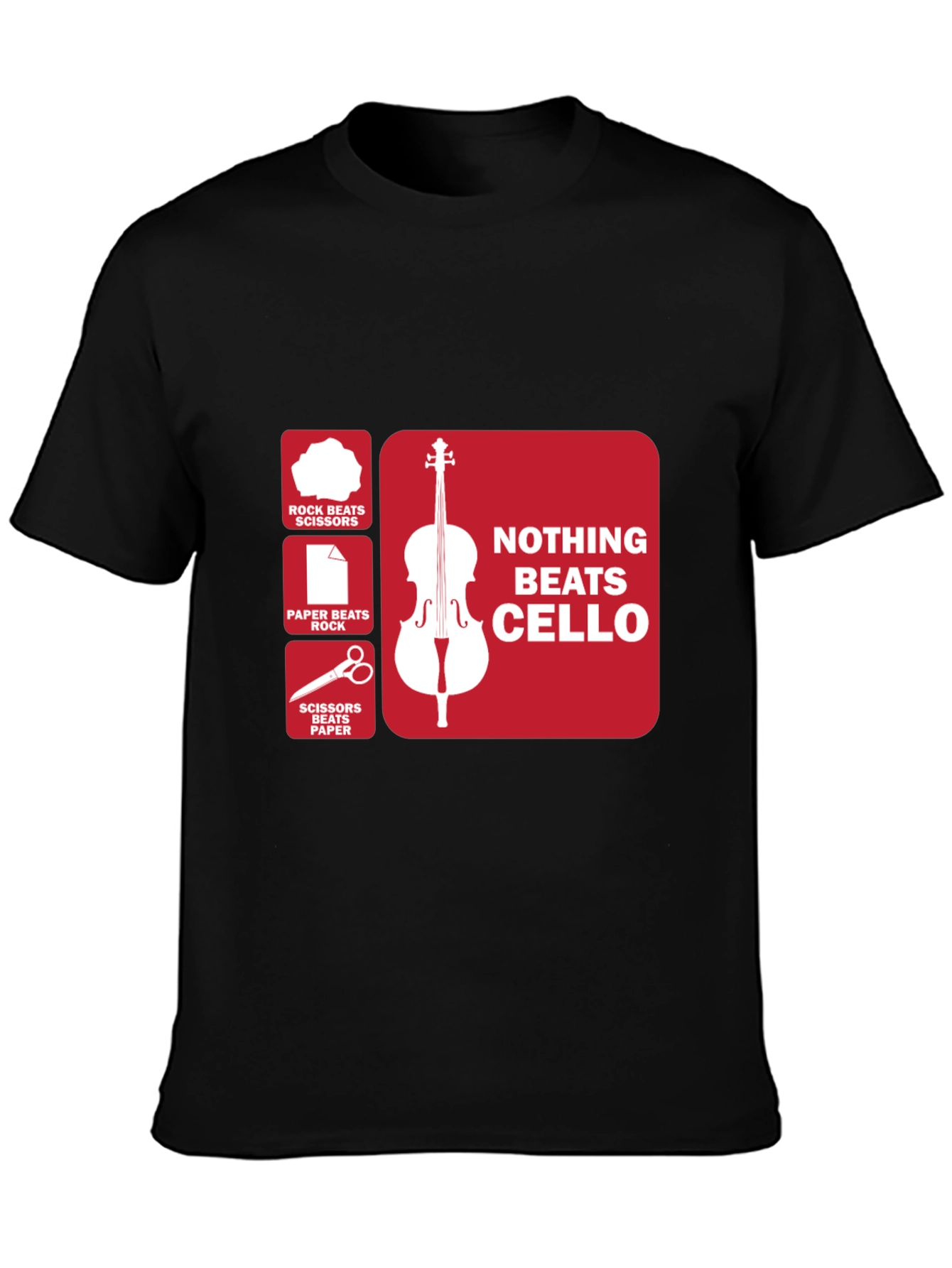Black Nothing Beats Cello T-Shirt - Rock, Paper, Scissors  view 3