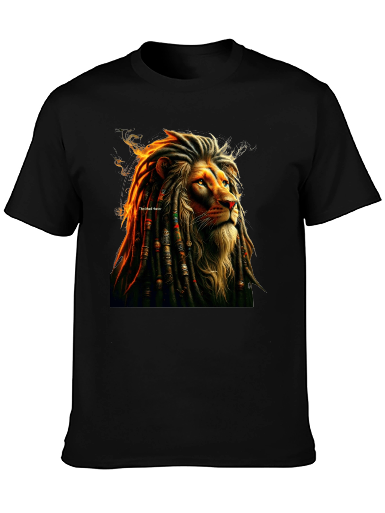 Black Lion Dreadlocks Graphic Tee - Reggae Inspired T-Shirt view 3