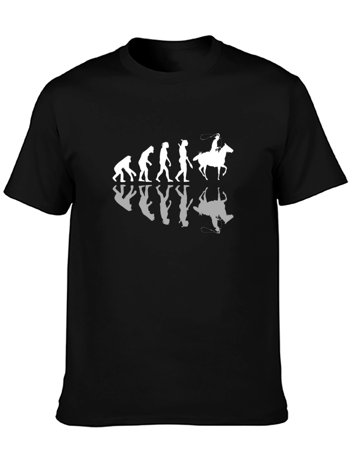 Black Evolution of Rodeo T-Shirt - Black Cotton Tee view 3