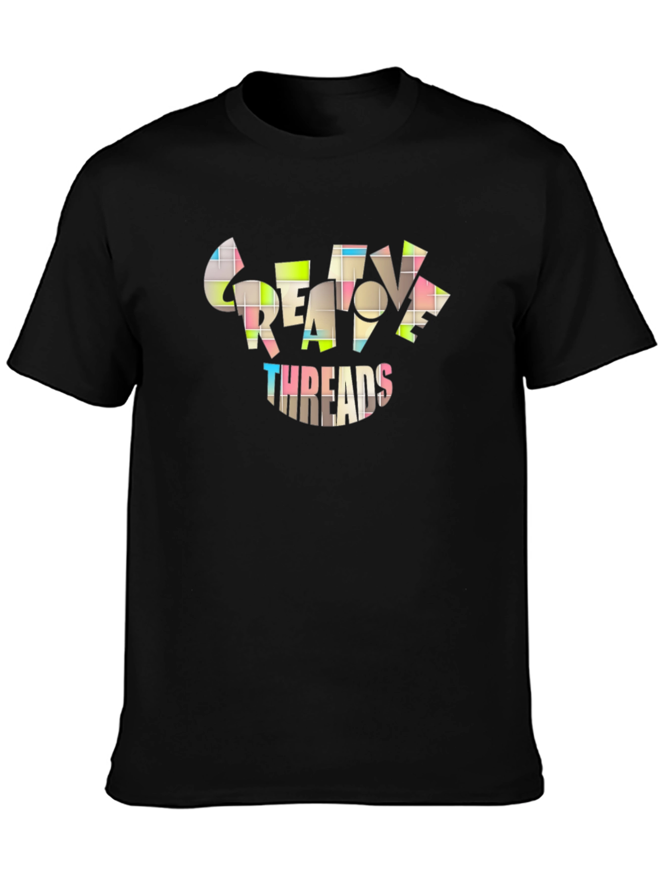 Black Creative Threads Graphic T-Shirt view 3