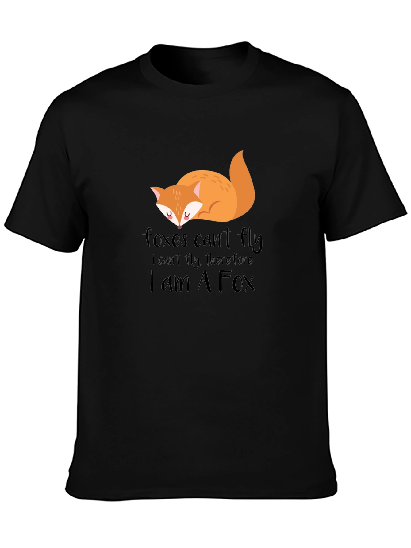 Black Foxes Can't Fly T-Shirt - Funny Animal Tee view 3