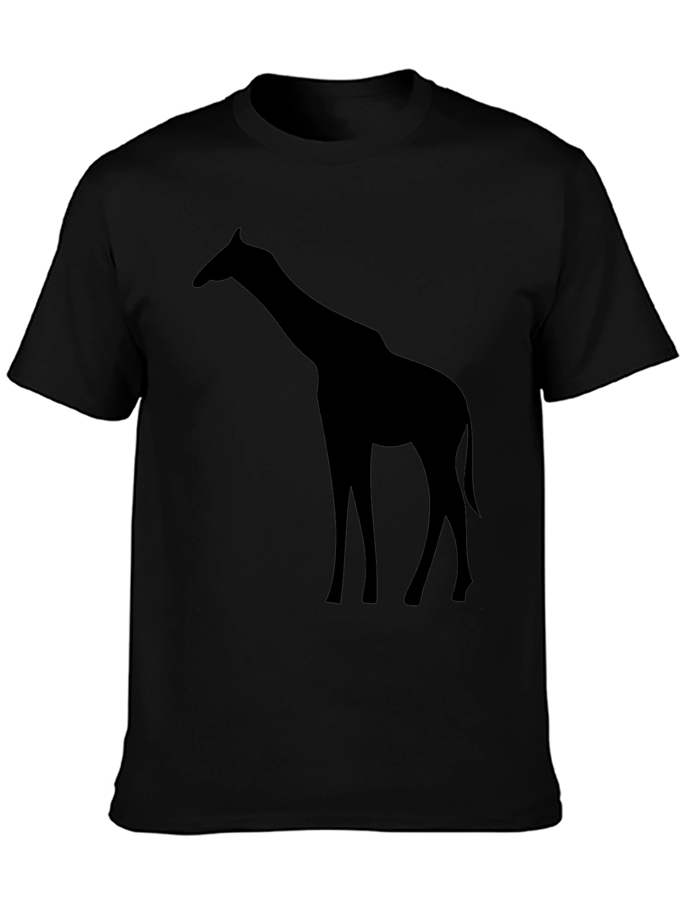 Black Giraffe Silhouette T-Shirt - Black Graphic Tee view 3
