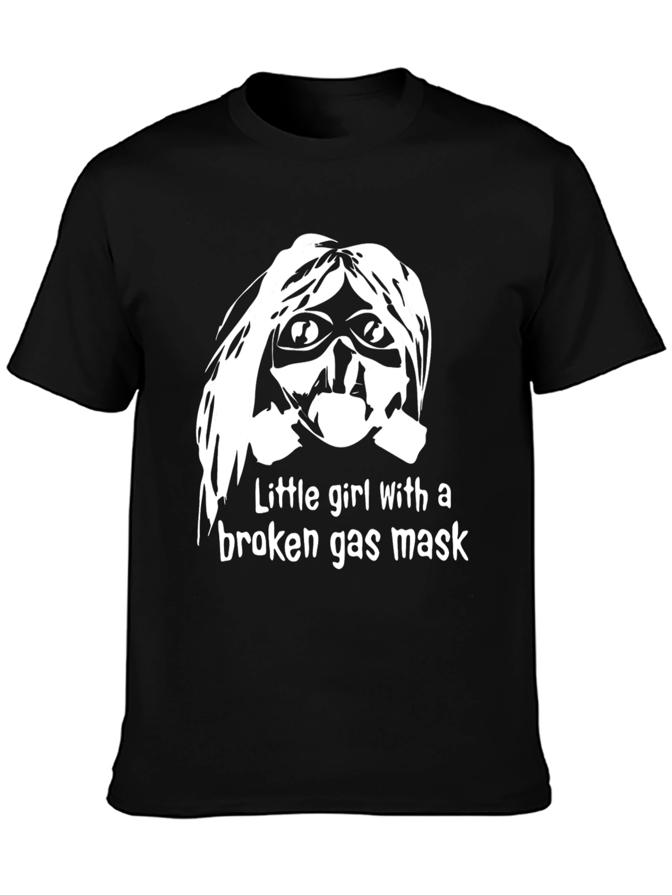 Black Broken Gas Mask T-Shirt - Unique Graphic Tee view 3