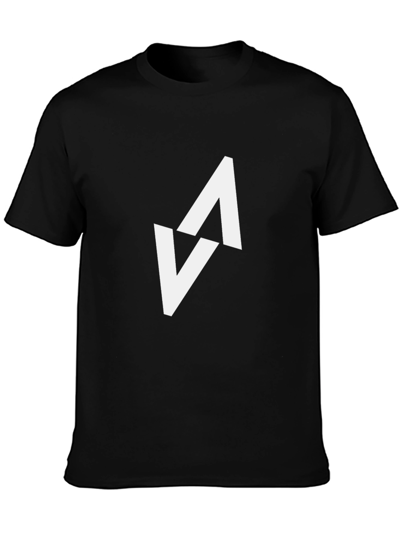Modern Black T-Shirt with Abstract White Arrow Design - 3