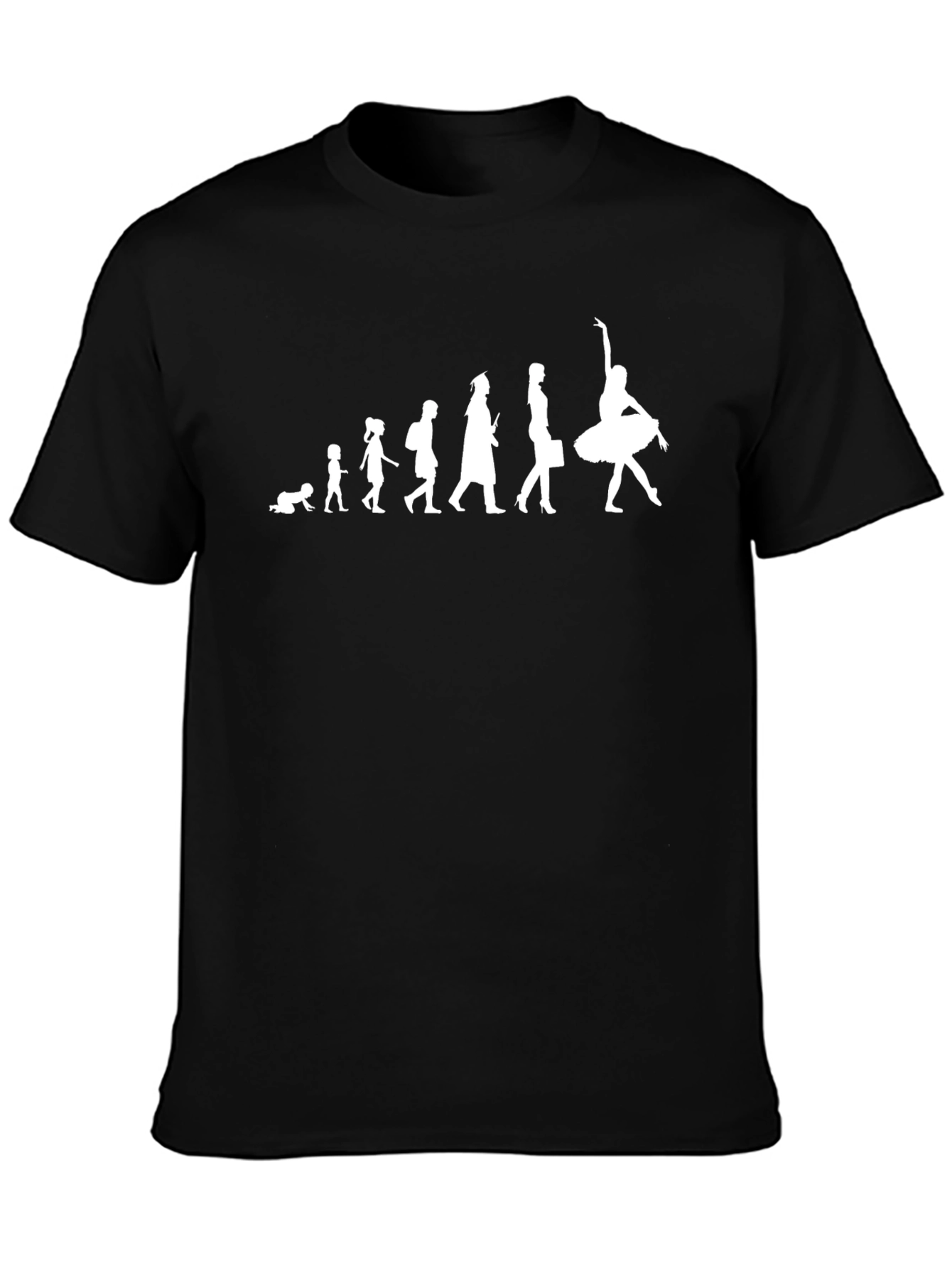 Black Evolution of a Ballerina Black T-Shirt view 3