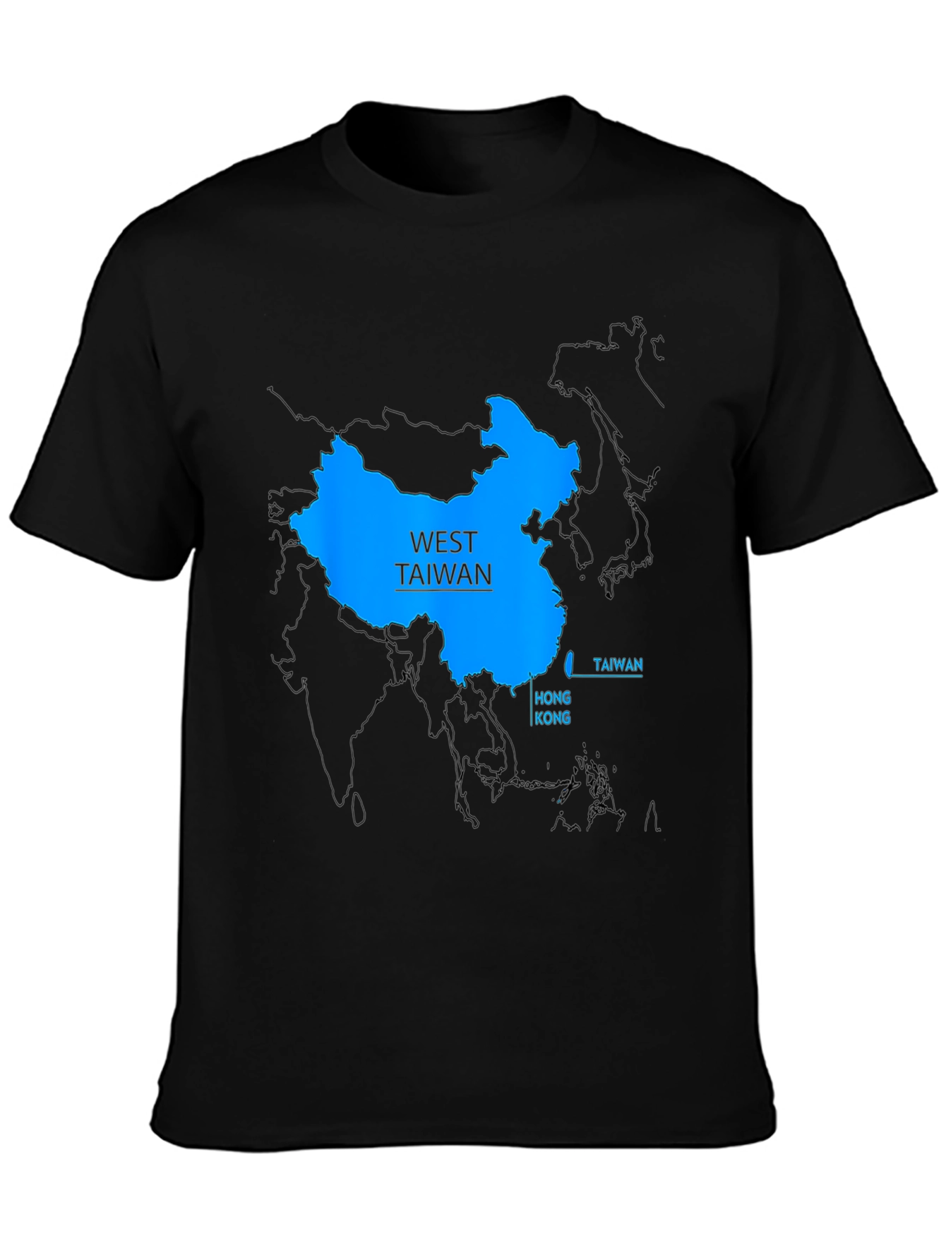 Black West Taiwan Map T-Shirt - Political Statement Tee view 3