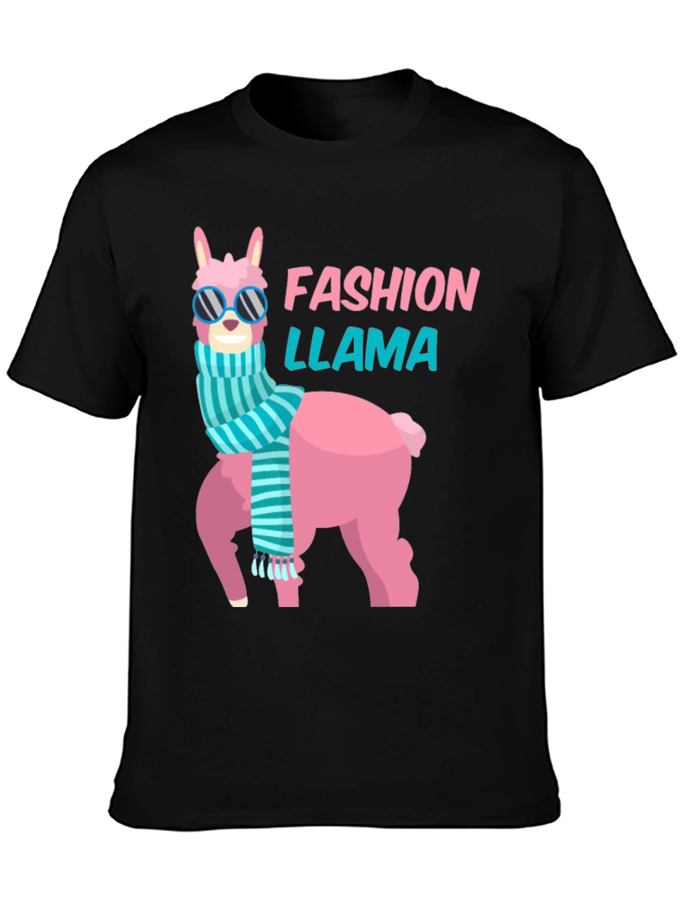 Black Fashion Llama T-Shirt - Stylish Graphic Tee view 3