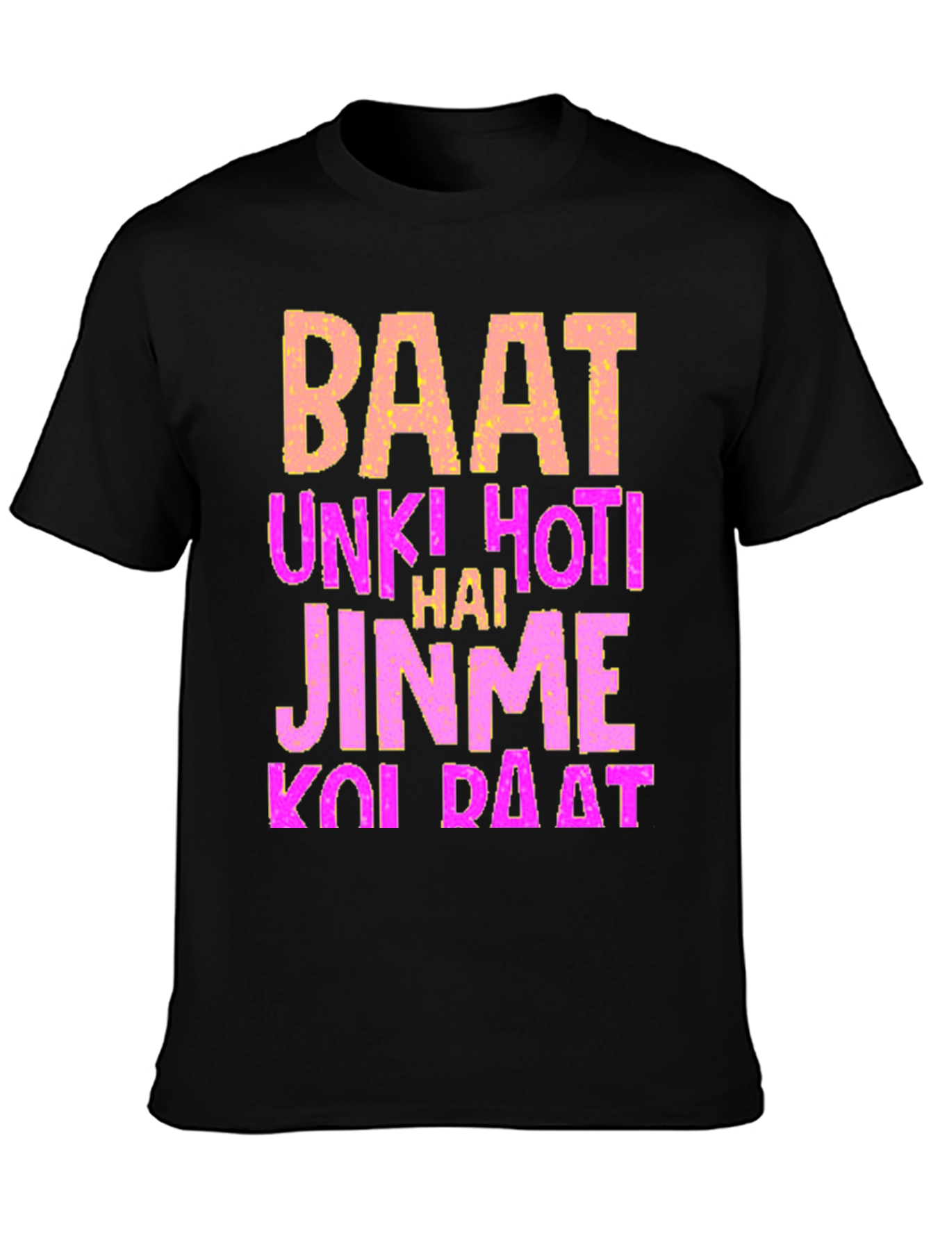 Black Statement T-Shirt - Baat Unki Hoti Hai view 3