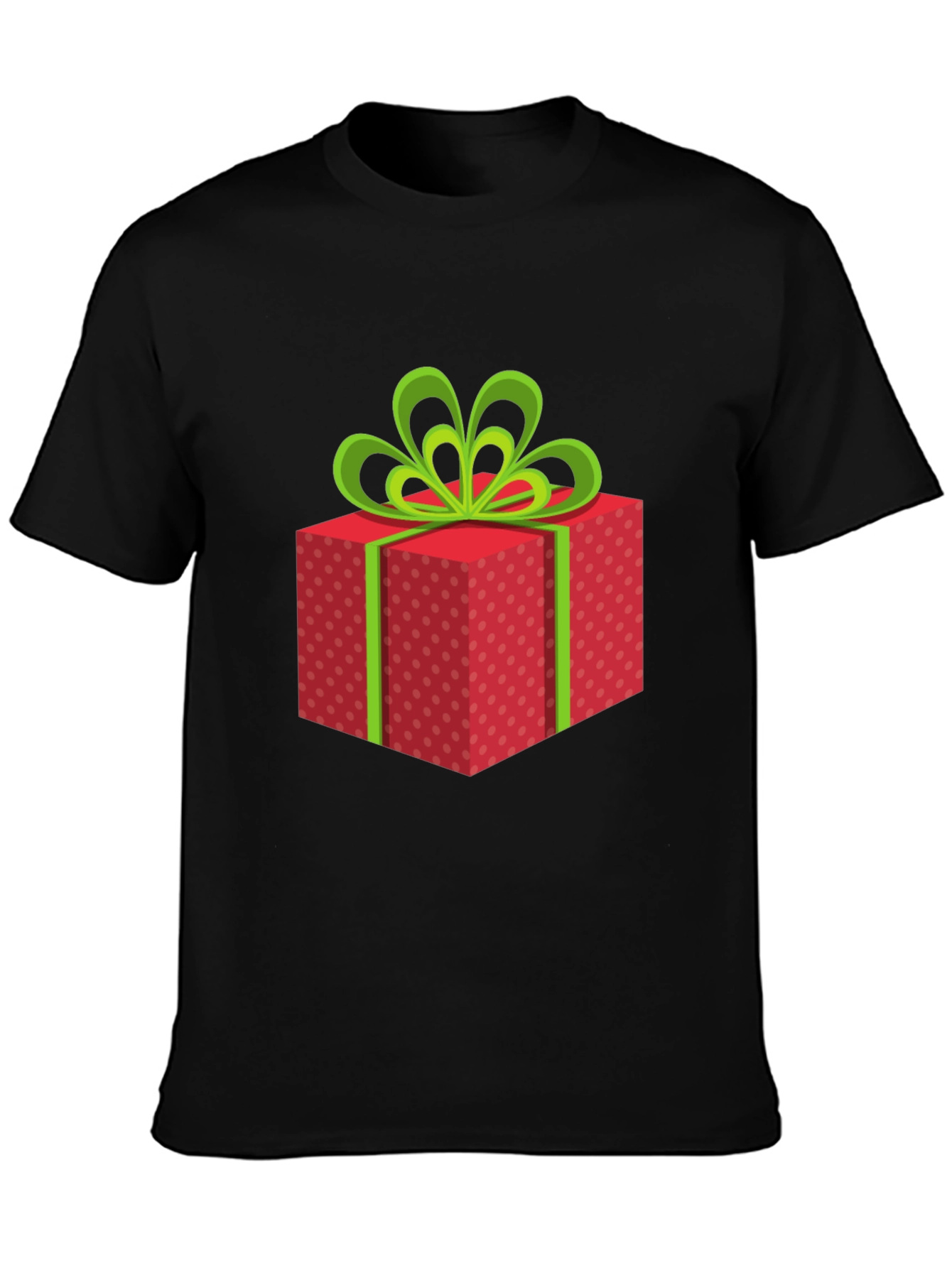 Black Festive Gift Box Graphic T-Shirt view 3