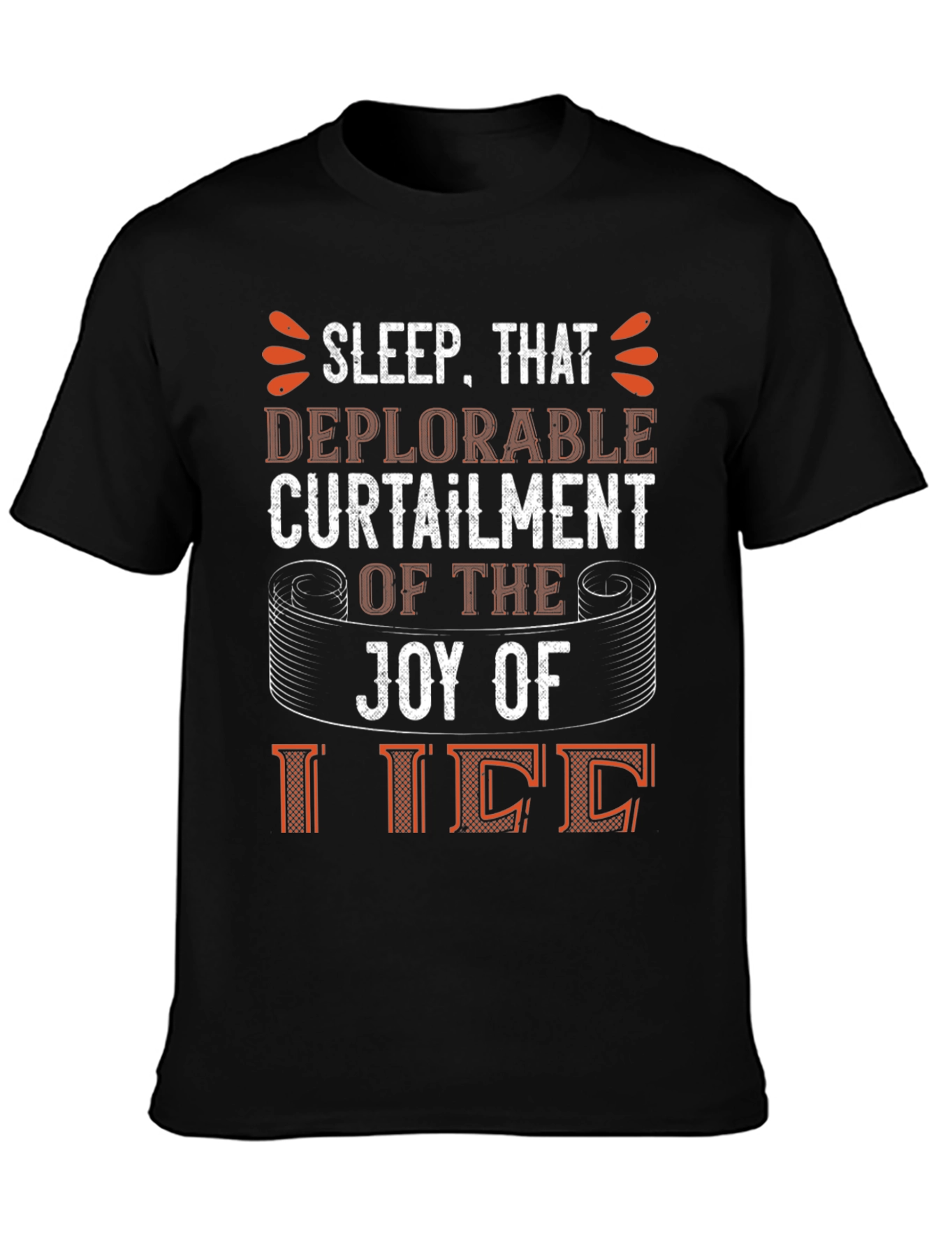 Black Sleep Deprivation Humor T-Shirt view 3