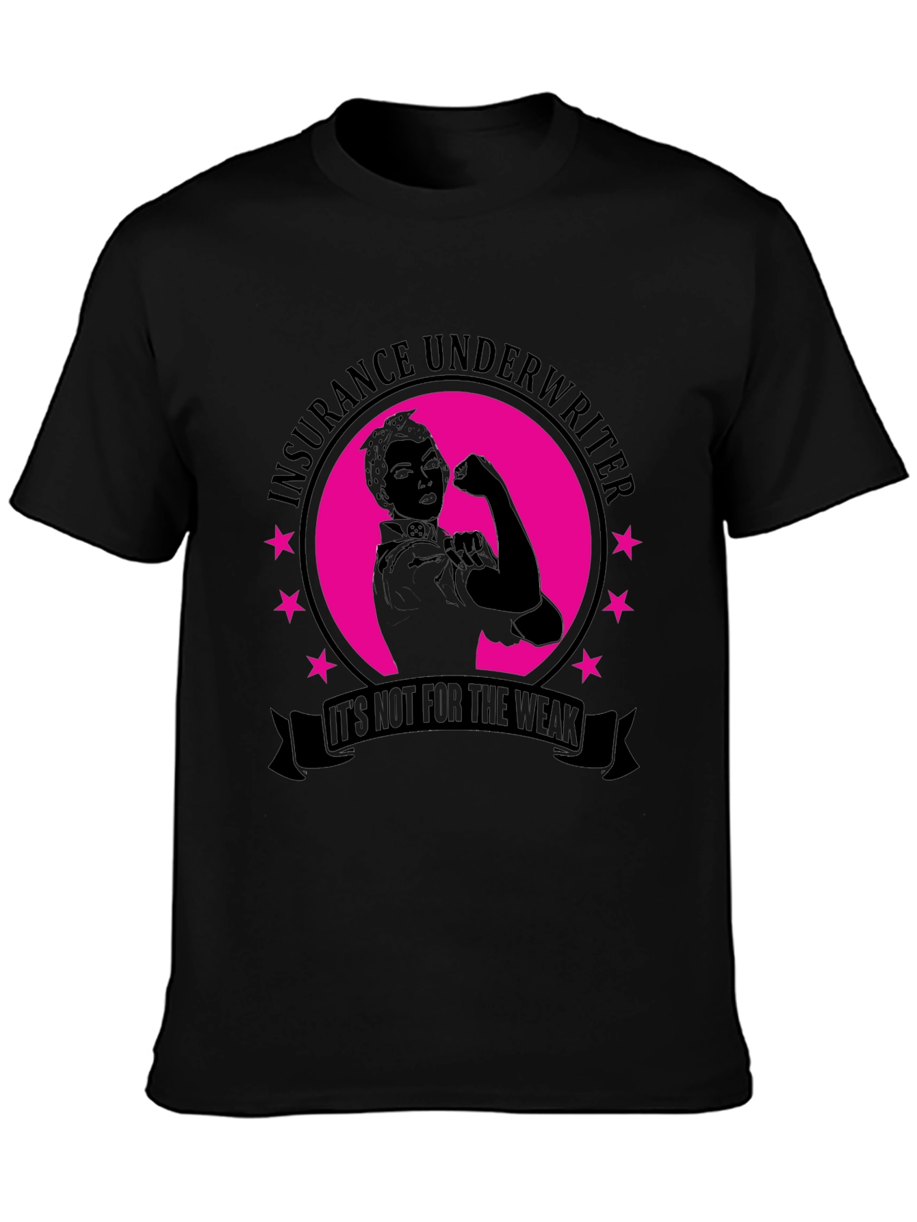 Black Insurance Underwriter Strong Woman Graphic Tee view 3