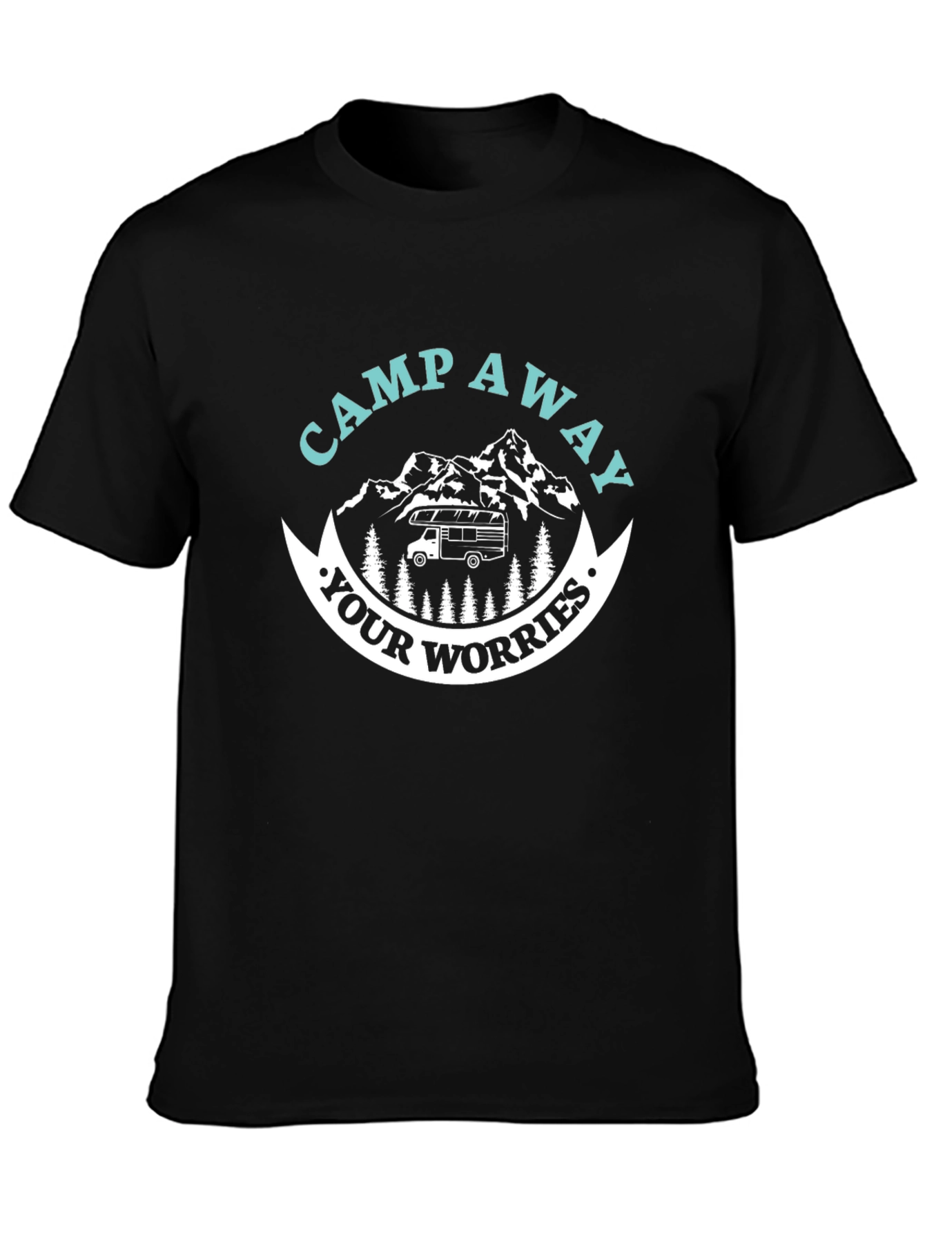 Black Camp Away Your Worries Graphic Tee view 3