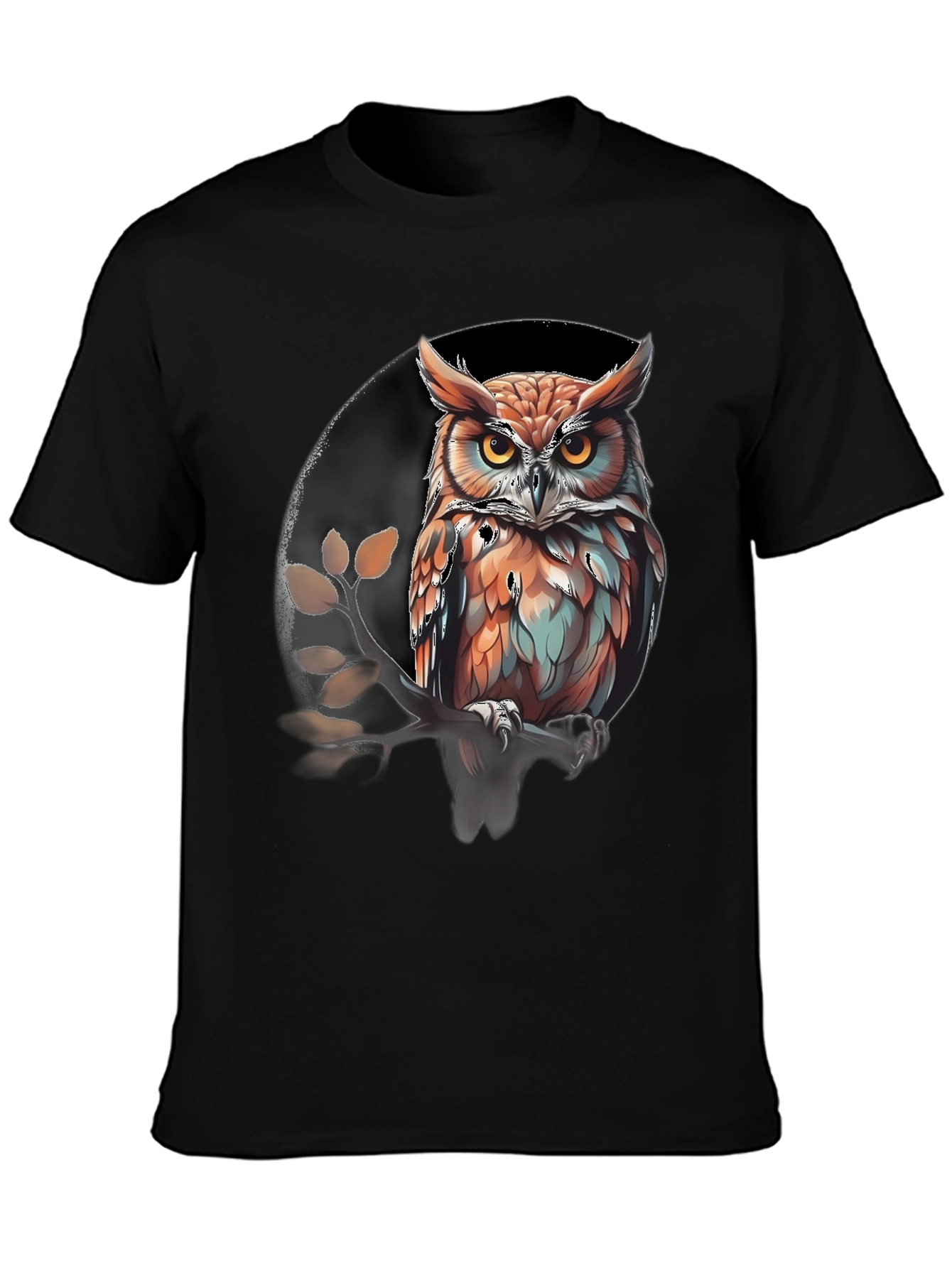 Black Owl Graphic Print Tee - Stylish Men's T-Shirt view 3