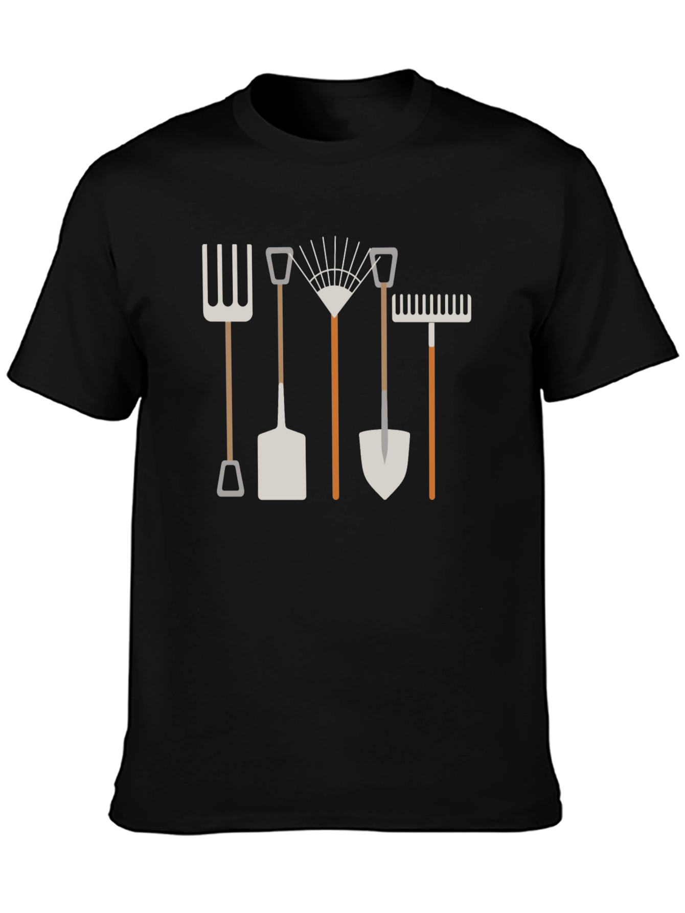 Black Gardening Tools Graphic T-Shirt - Black view 3