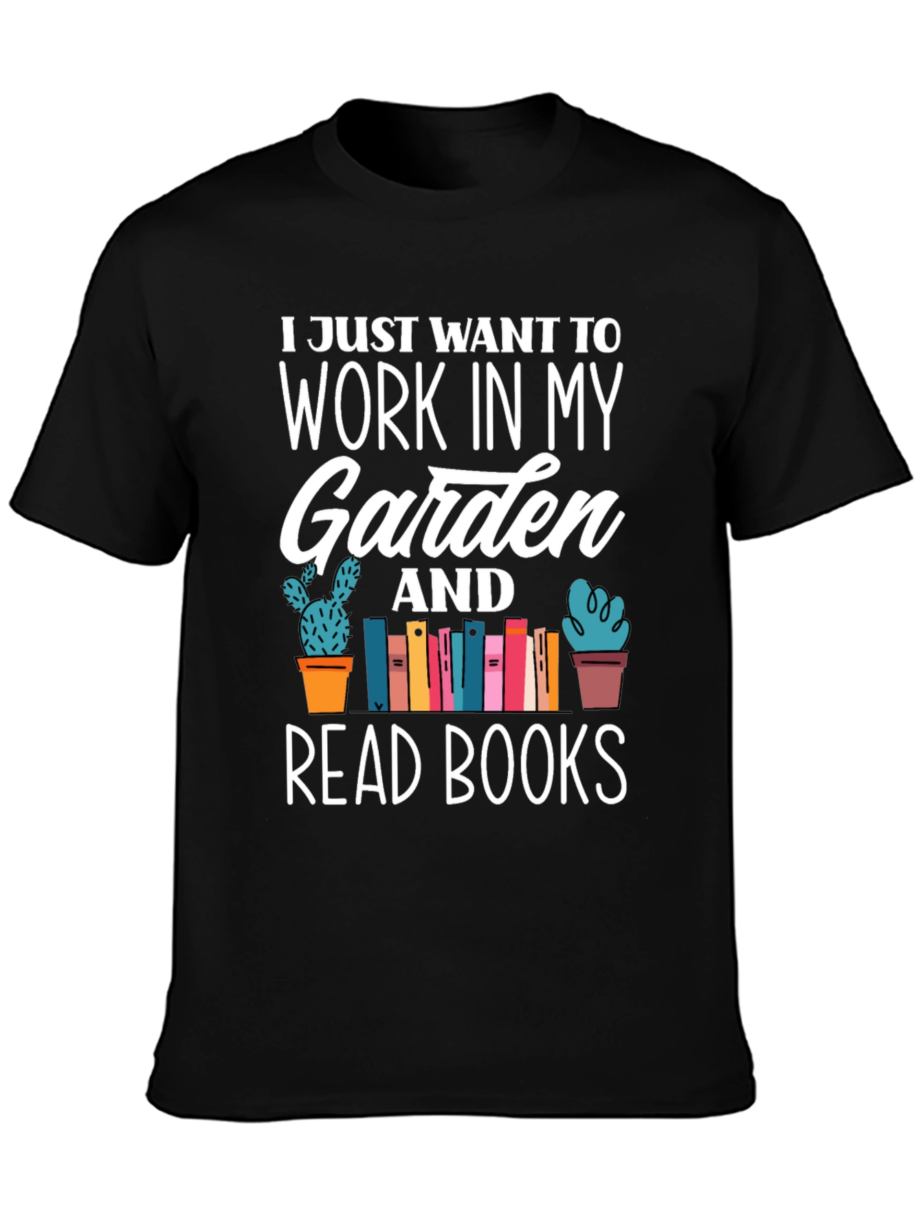 Black Gardening & Reading T-Shirt - Work In My Garden view 3