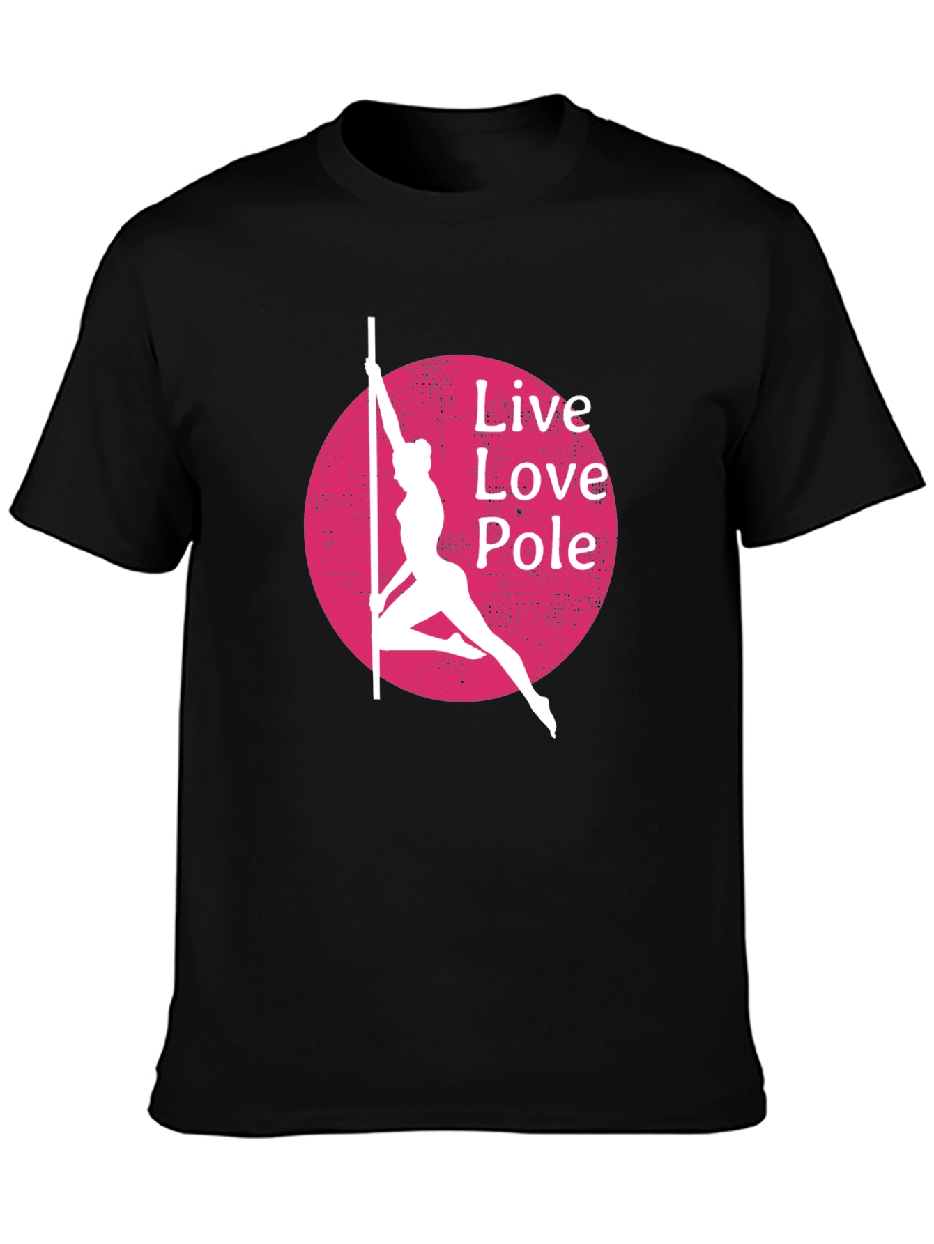 Black Live Love Pole T-Shirt - Black Cotton Blend view 3