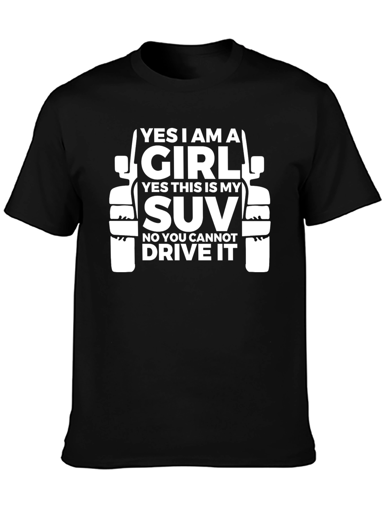 Black Girl SUV T-Shirt - "Yes I Am A Girl" view 3