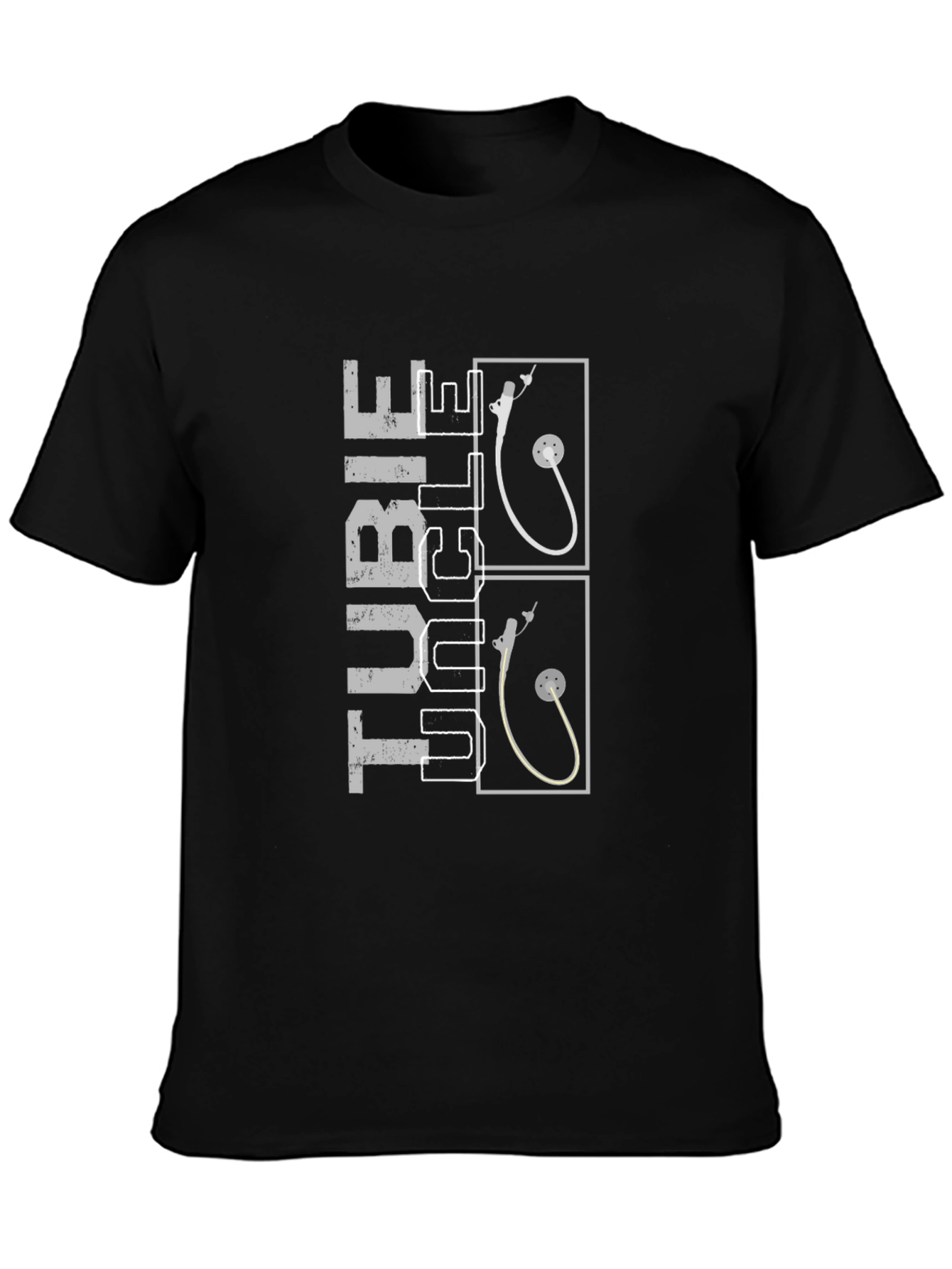 Black Funny Tubicle T-Shirt - Medical Humor view 3