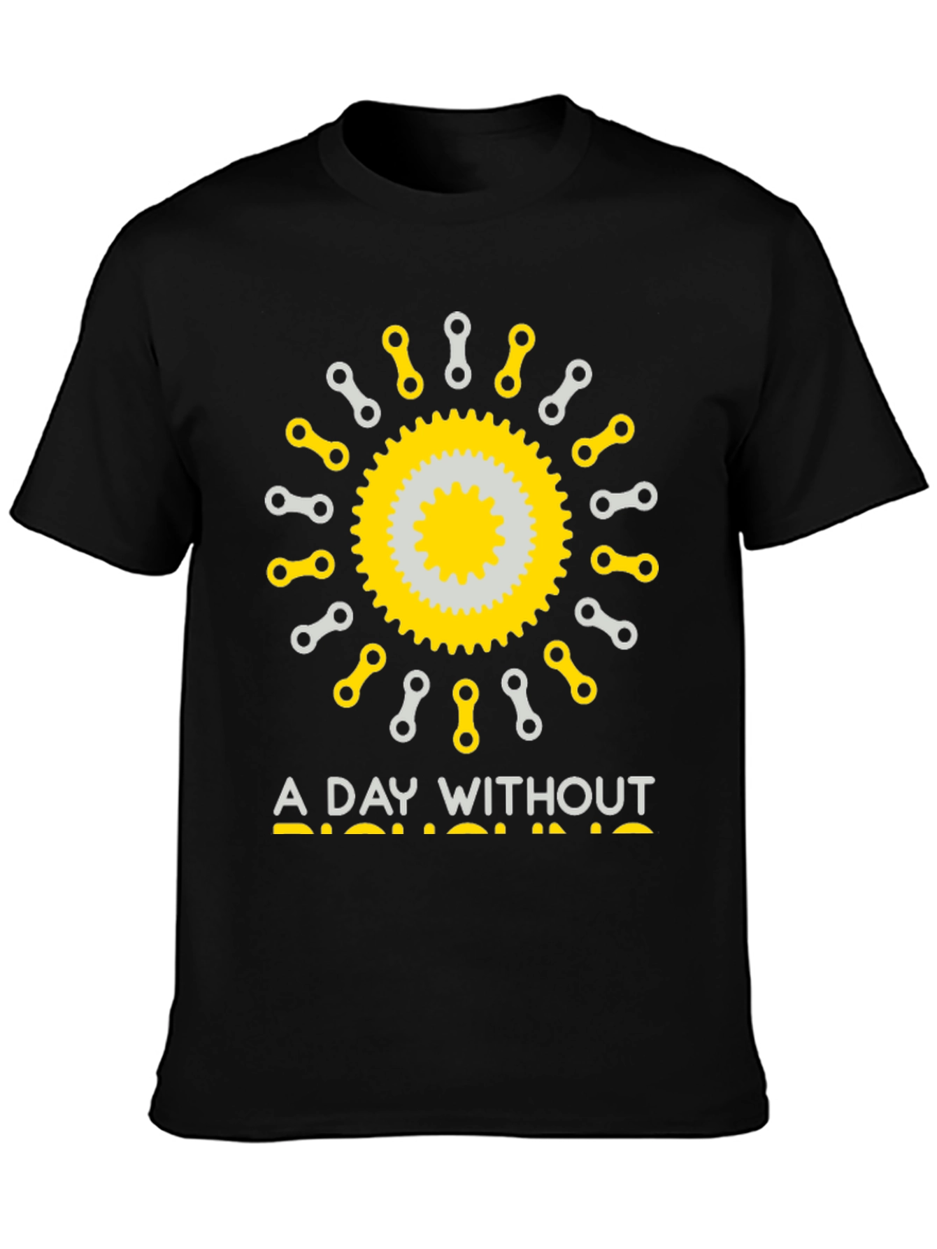 Black A Day Without Biking T-Shirt view 3