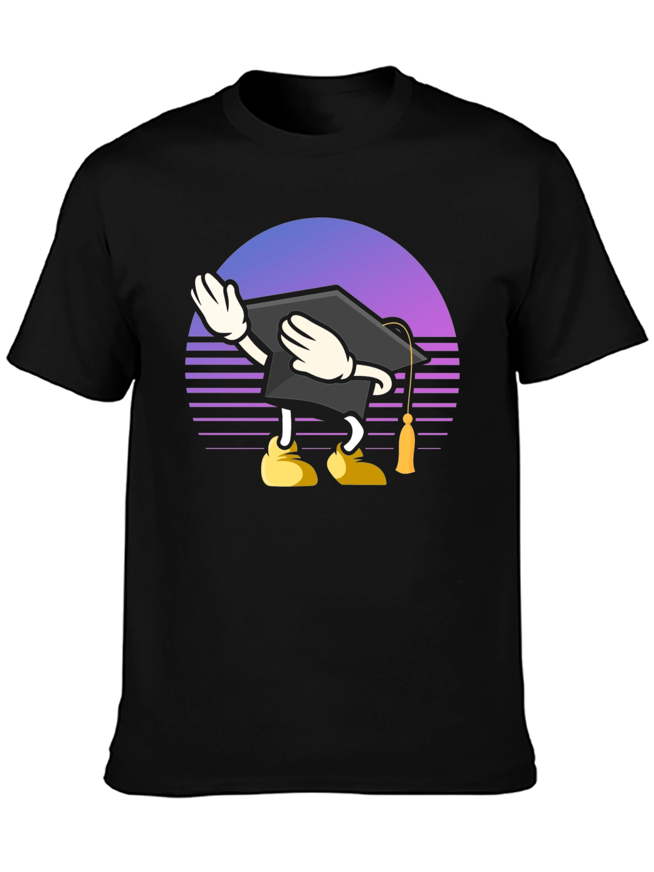 Black Graduation Dabbing T-Shirt - Retro Style view 3