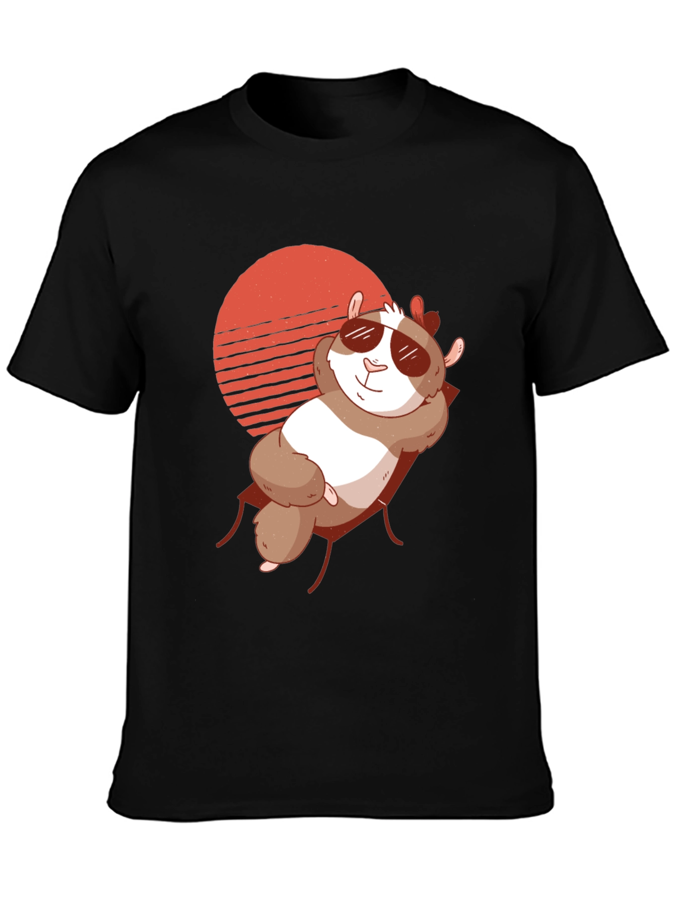 Black Relaxed Hamster T-Shirt - Chill Summer Vibes view 3