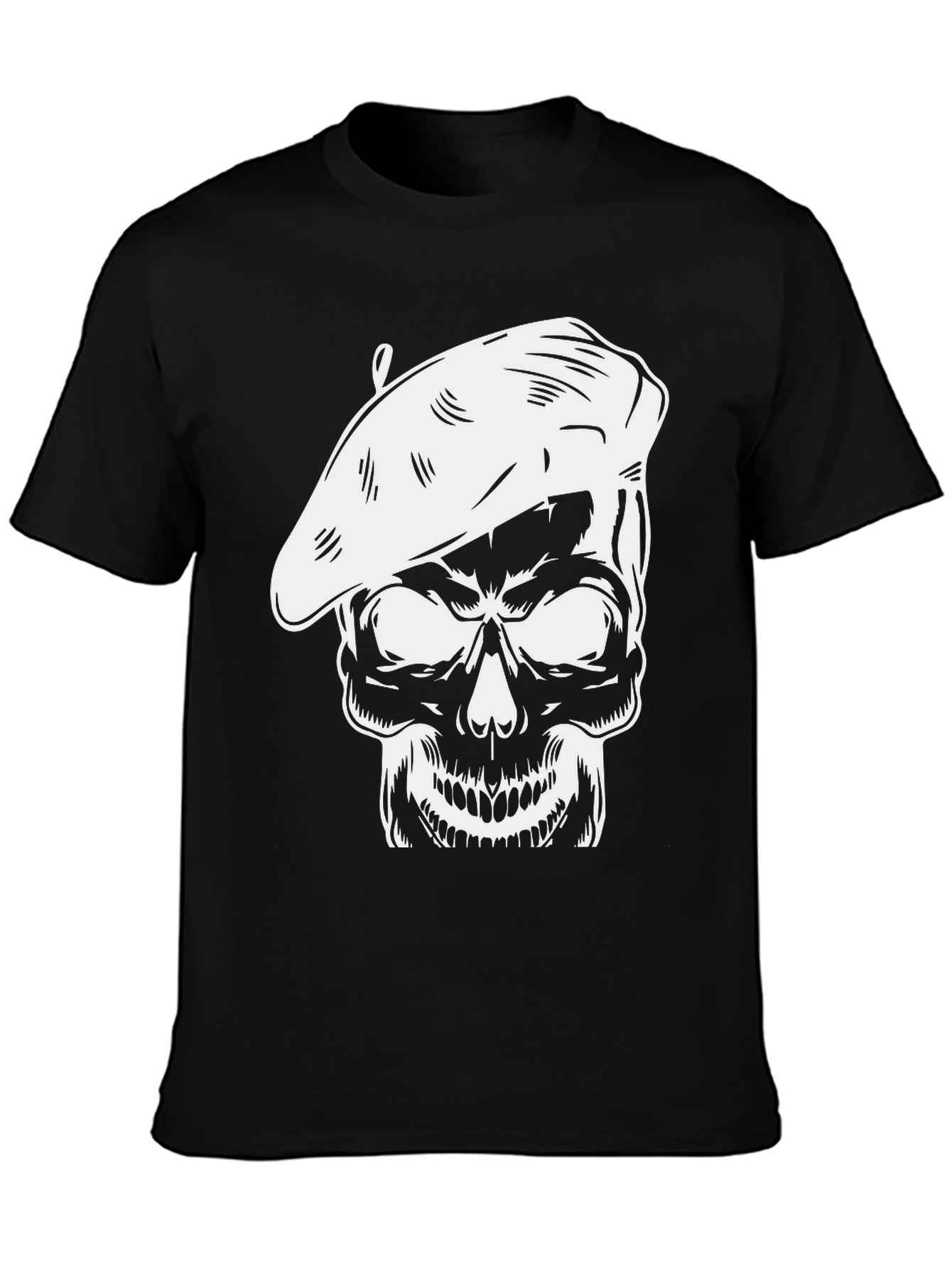 Black Skull Artist T-Shirt - Unique Graphic Tee view 3