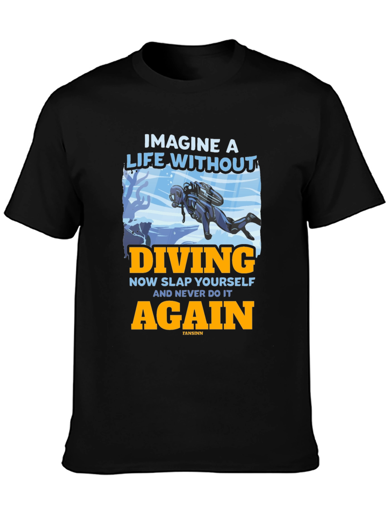 Black Diving T-Shirt - Imagine a Life Without Diving view 3