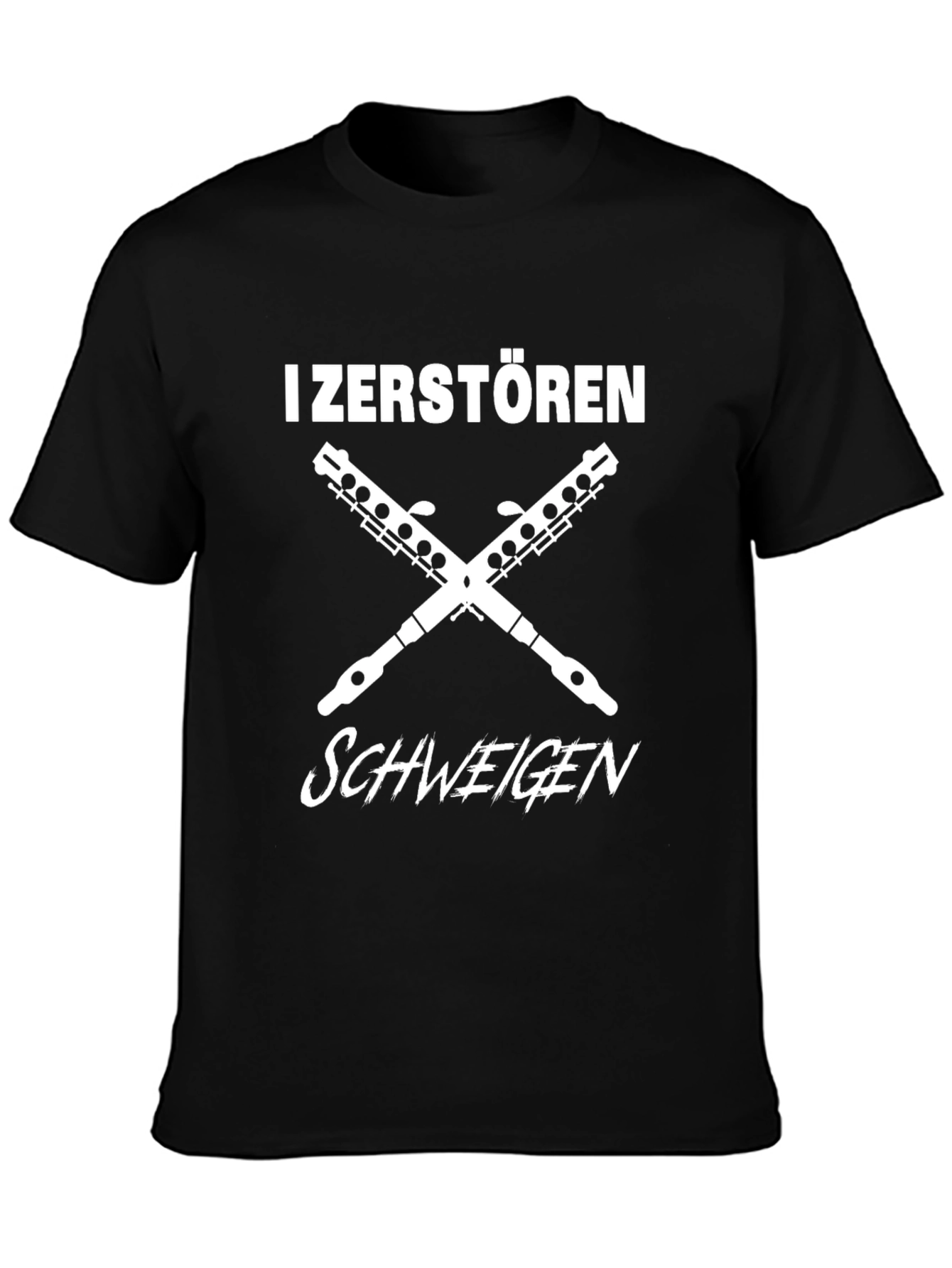Black I Zerstören Schweigen T-Shirt view 3