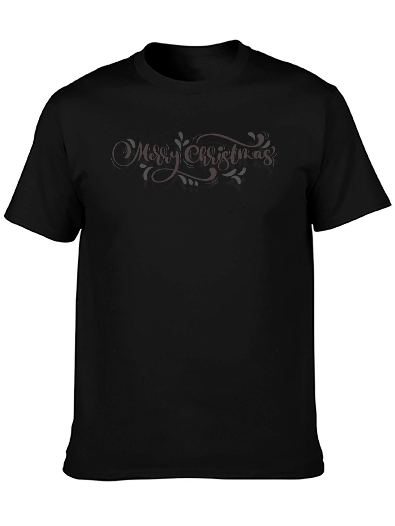 Black Men's Black T-Shirt with Graphic Print view 3