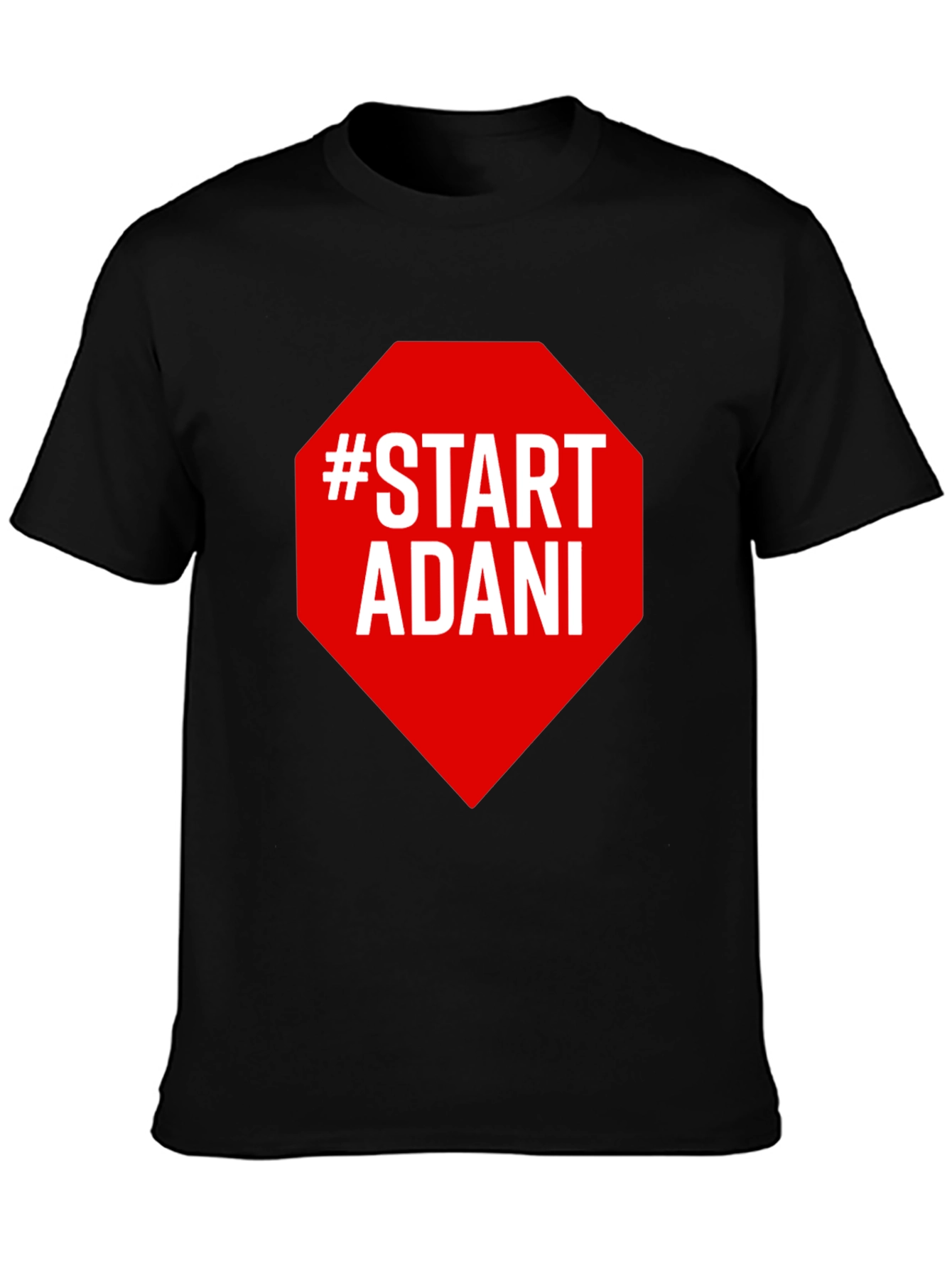 Black Start Adani Black Graphic Tee - Trendy Slogan T-Shirt view 3
