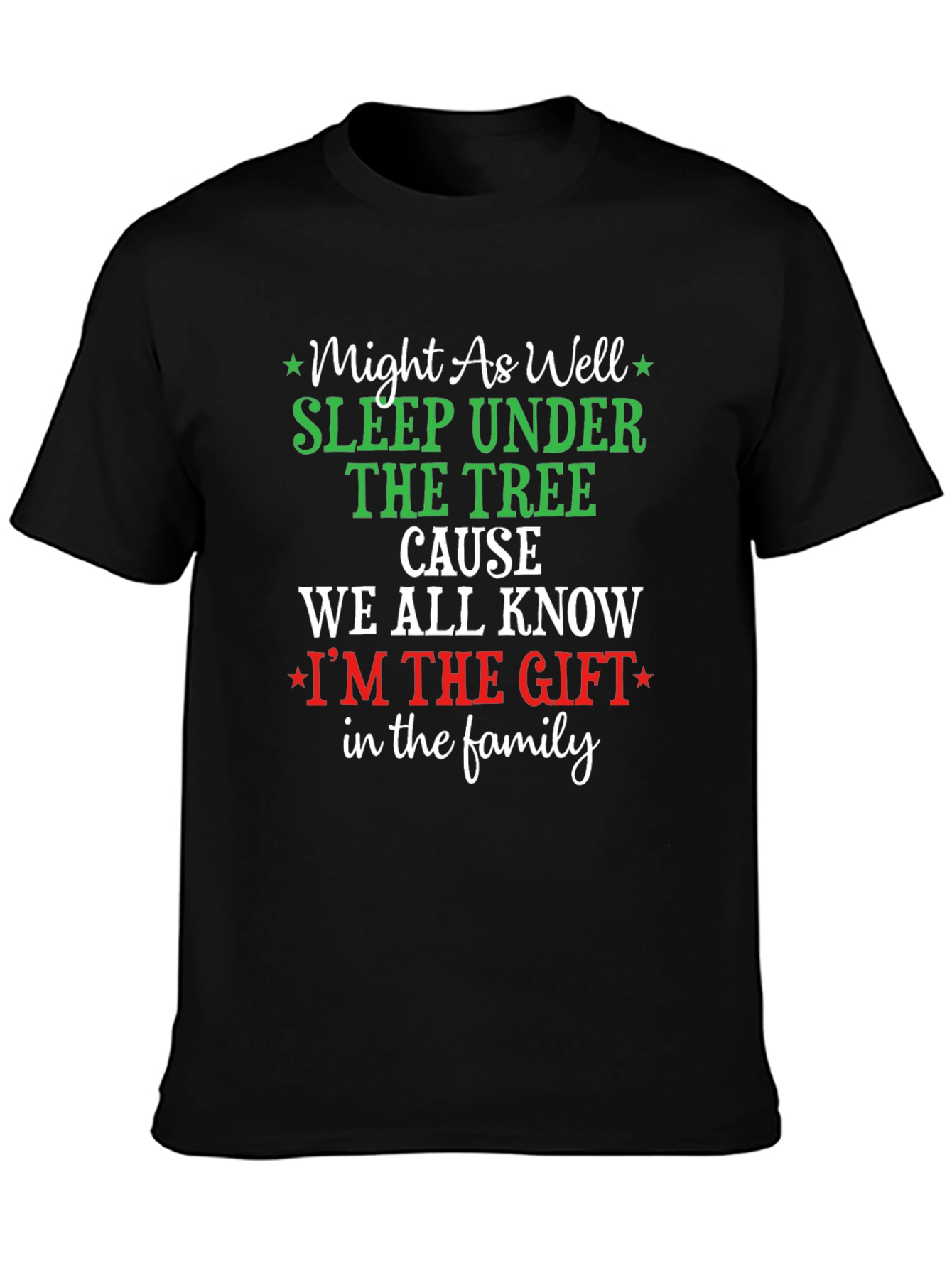 Black Funny Christmas Gift T-Shirt view 3