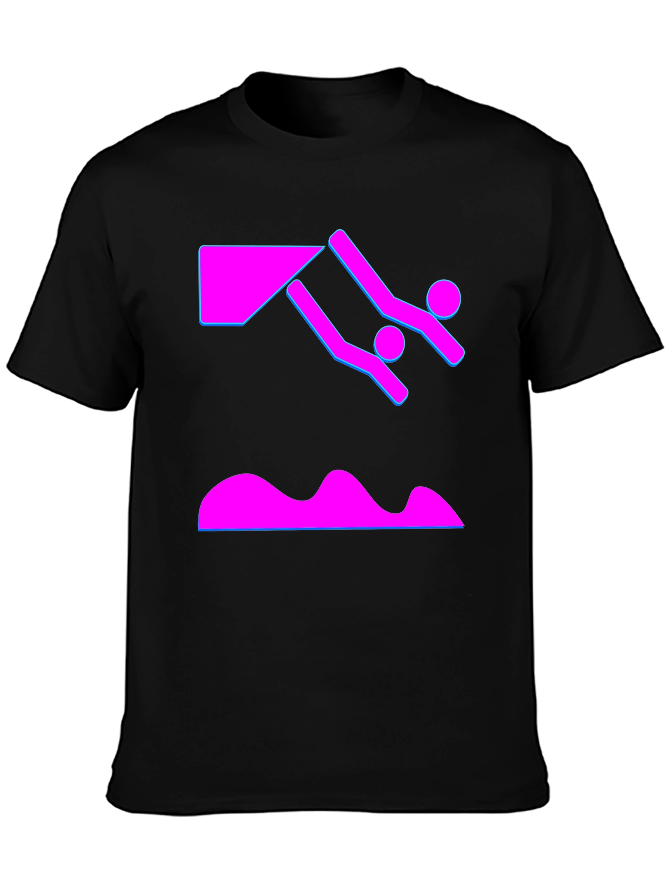 Black Neon Dive T-Shirt - Black Graphic Tee view 3