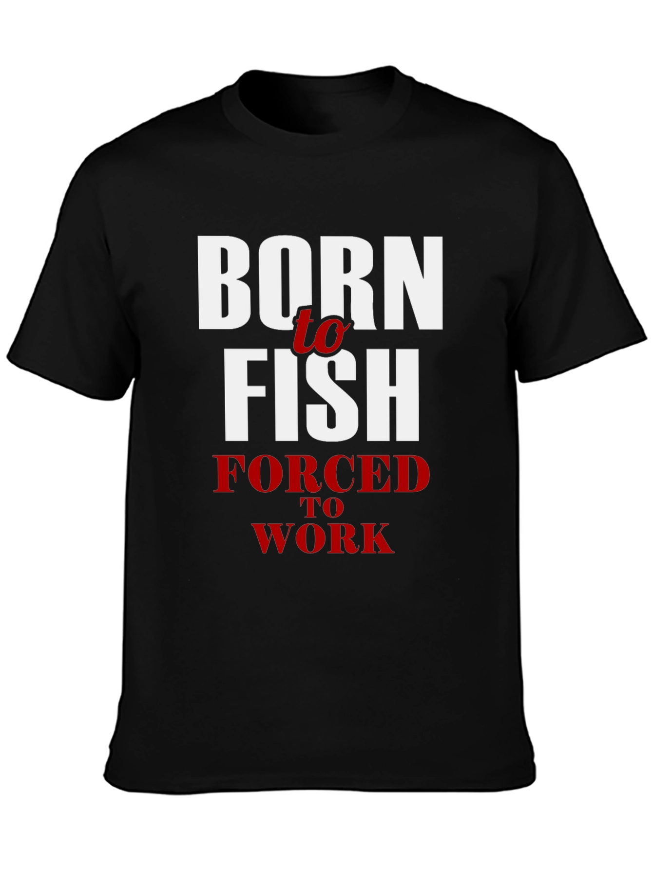 Black Born to Fish Men's Graphic T-Shirt - Fishing Lover Tee view 3
