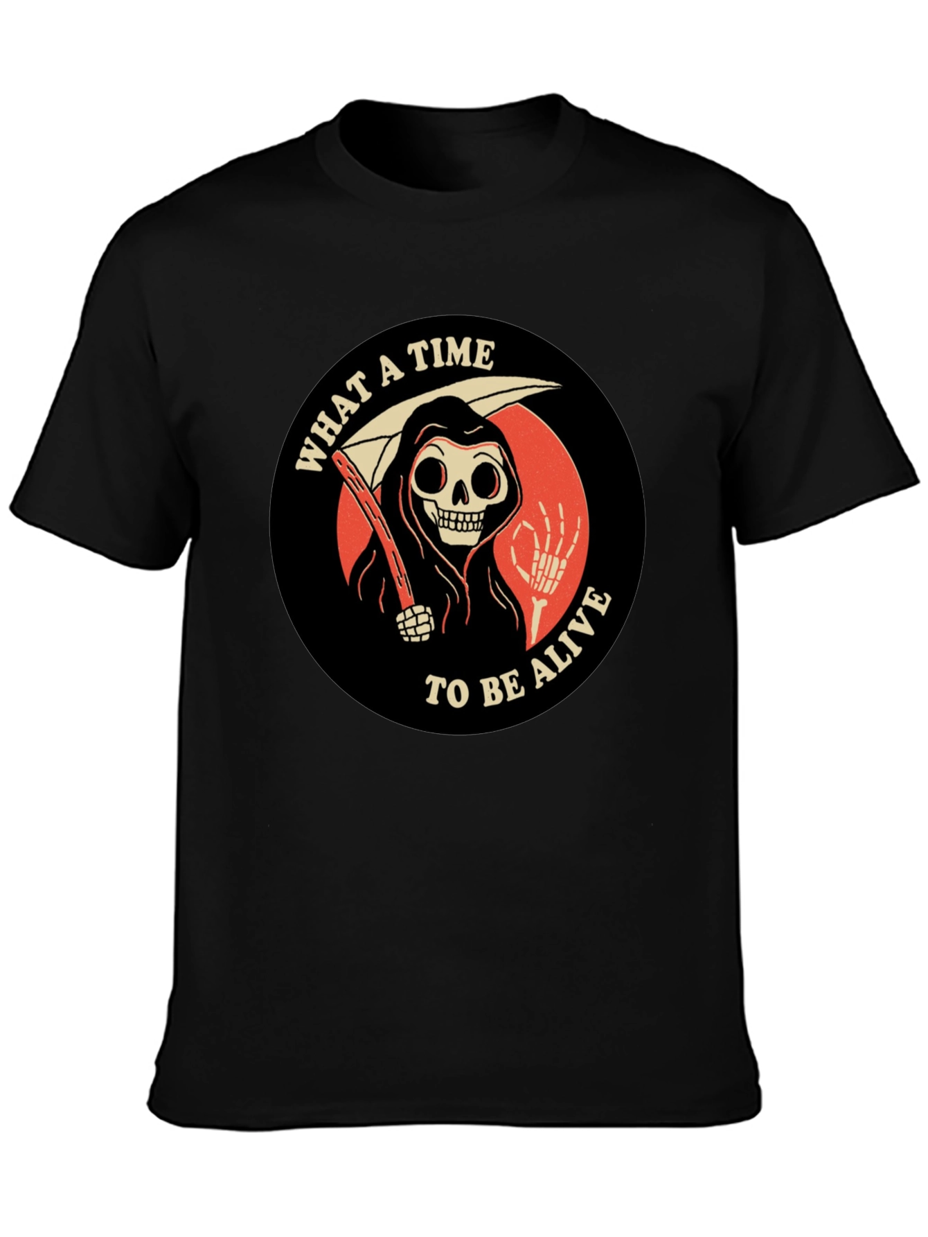 Black Grim Reaper Graphic Tee - What a Time to Be Alive view 3