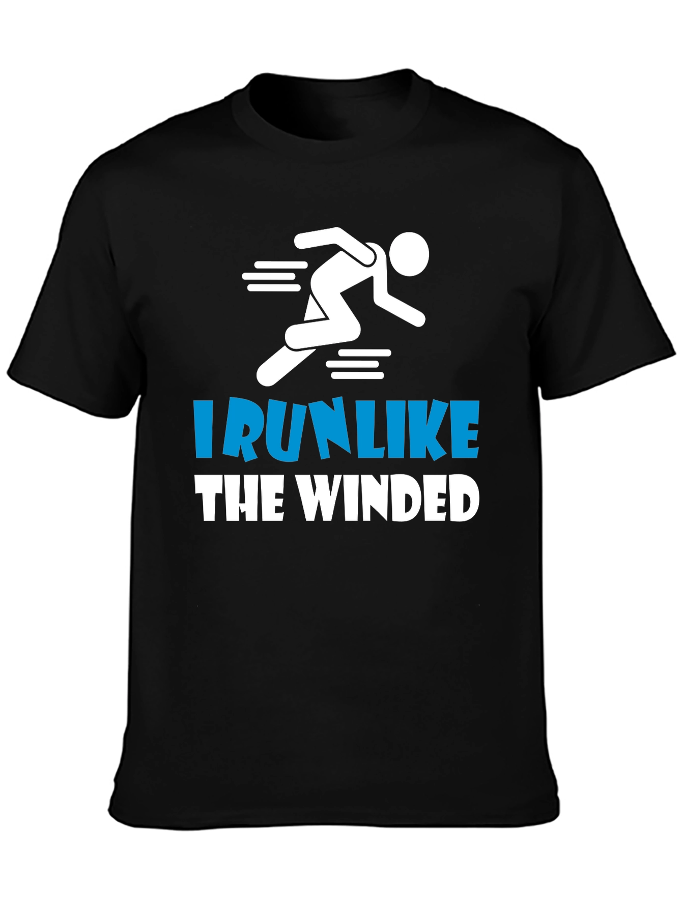 Black I Run Like the Winded Black T-Shirt view 3