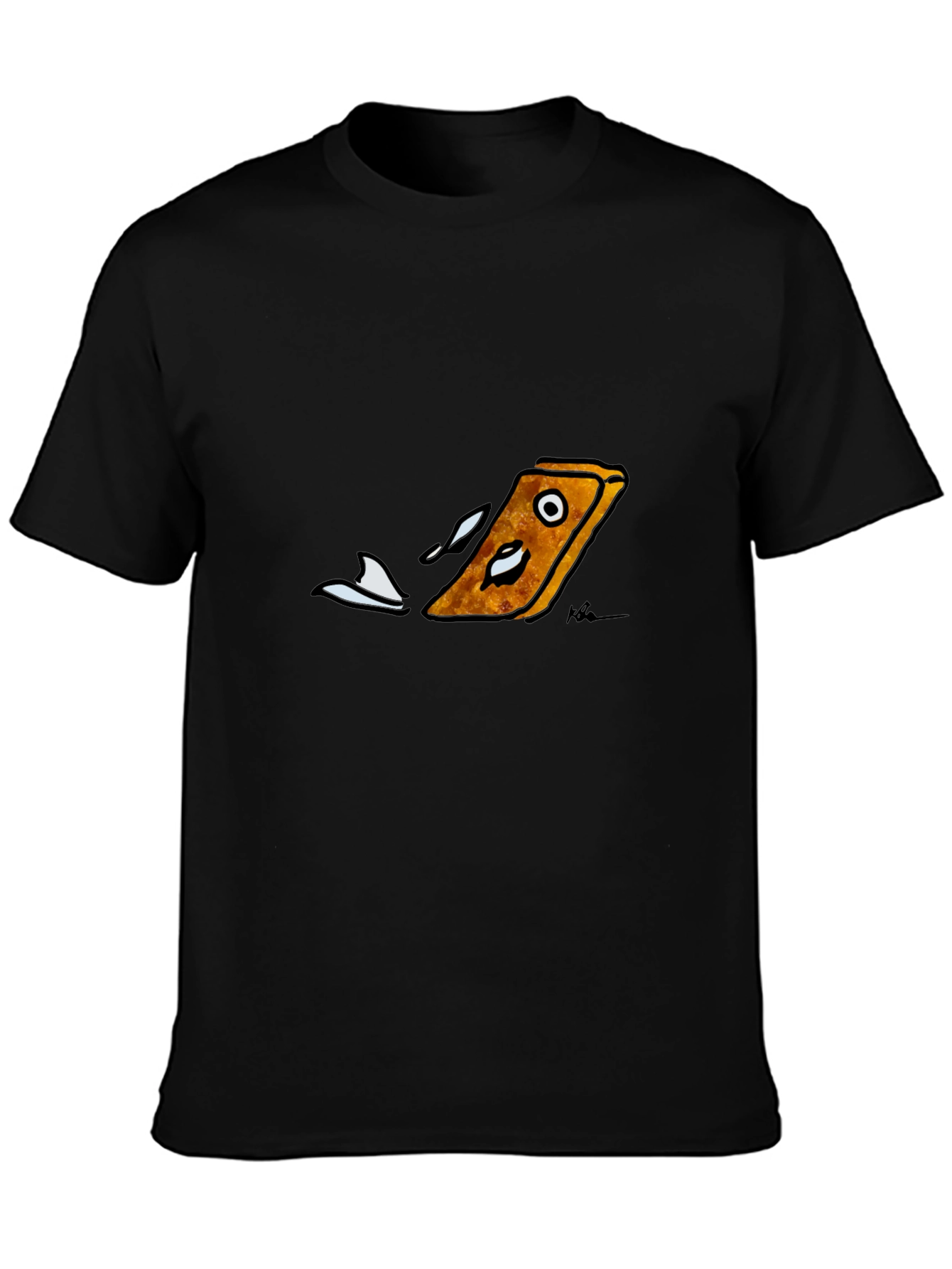 Black Funny Toast Breaking Free Black Tee view 3