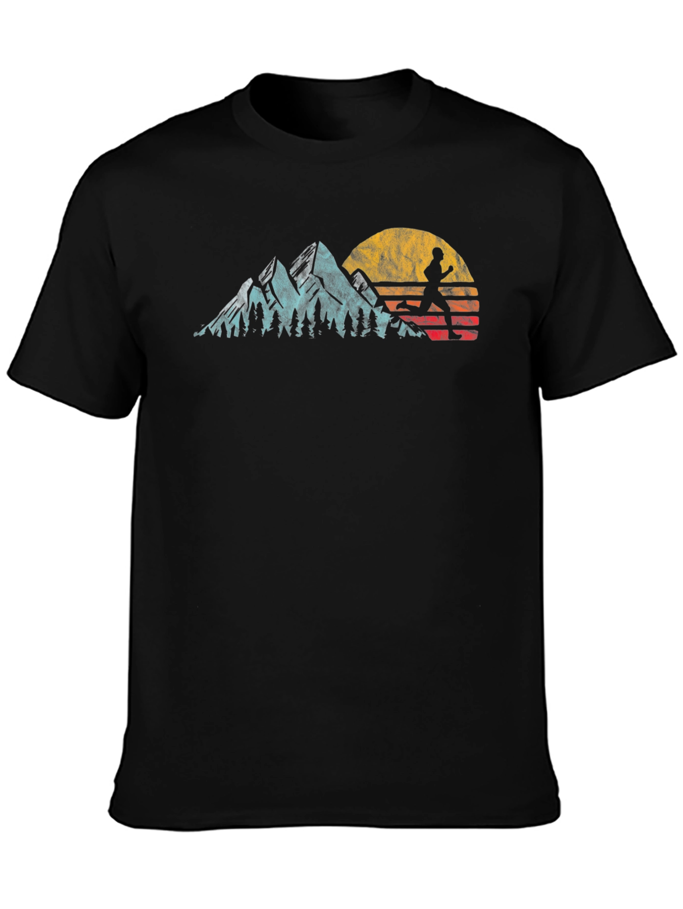 Black Runner Mountain Sunset Graphic Tee view 3