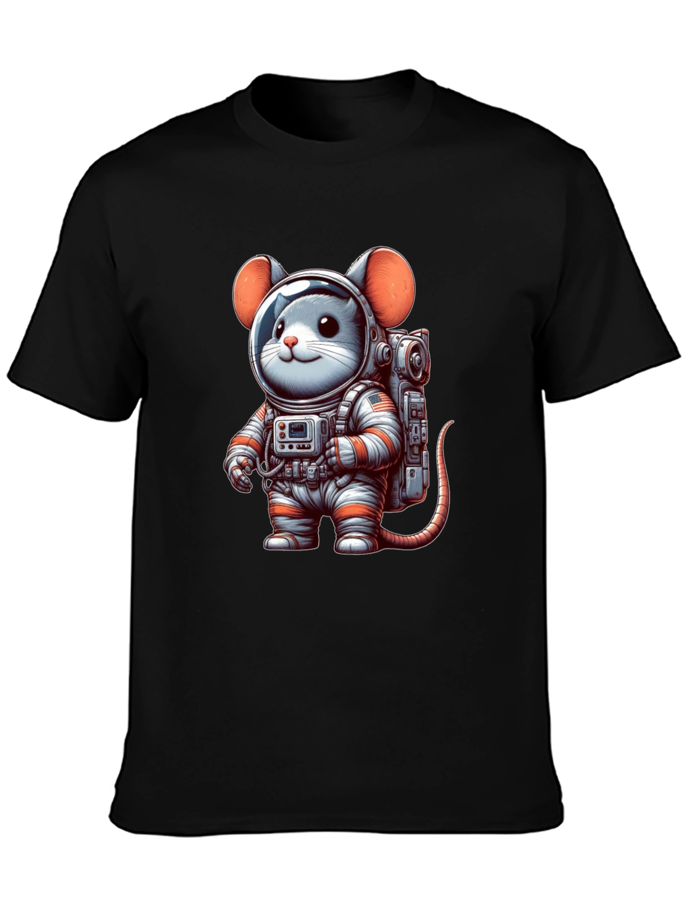 Black Mouse Astronaut T-Shirt - Space Explorers view 3