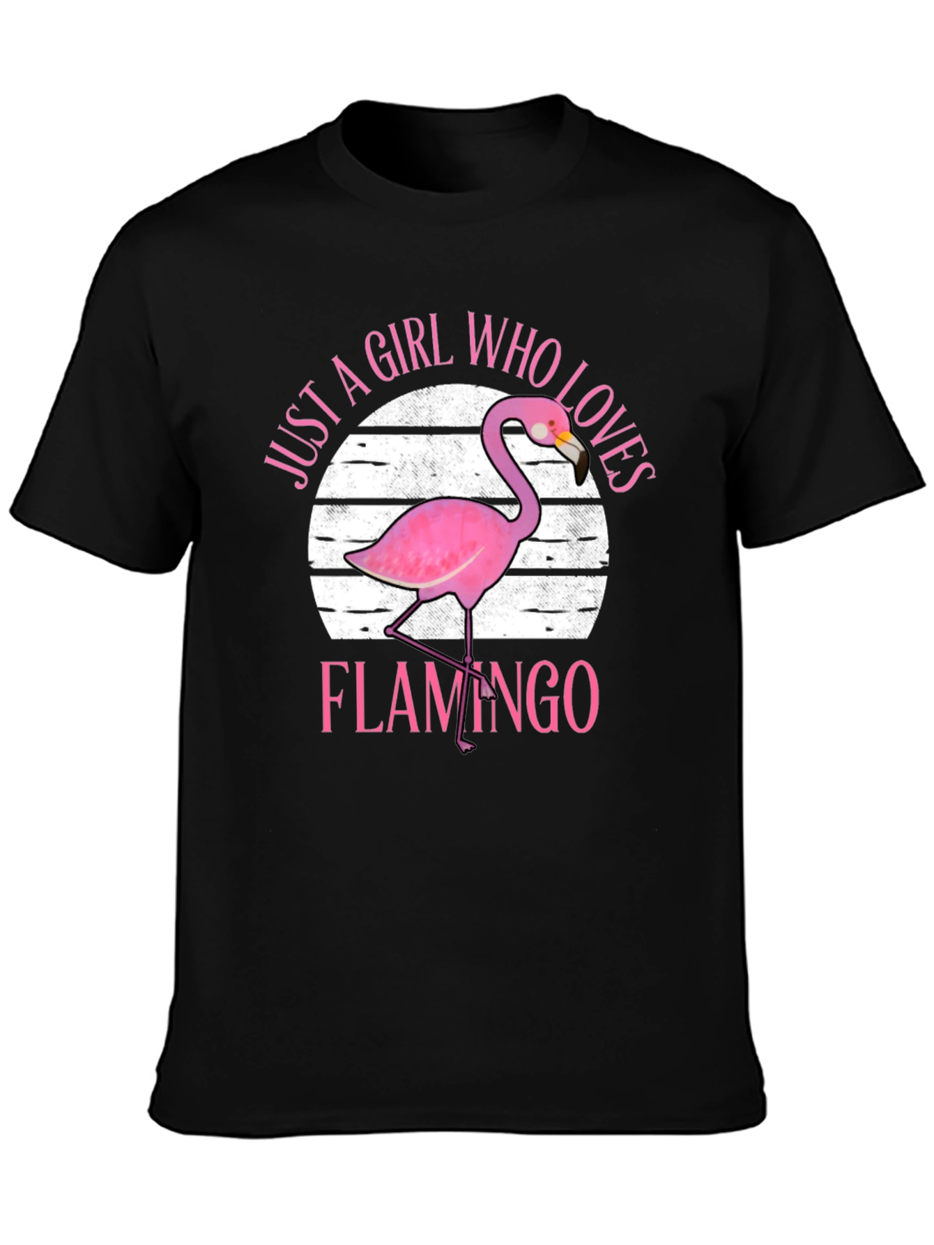 Black Girl Who Loves Flamingos T-Shirt view 3