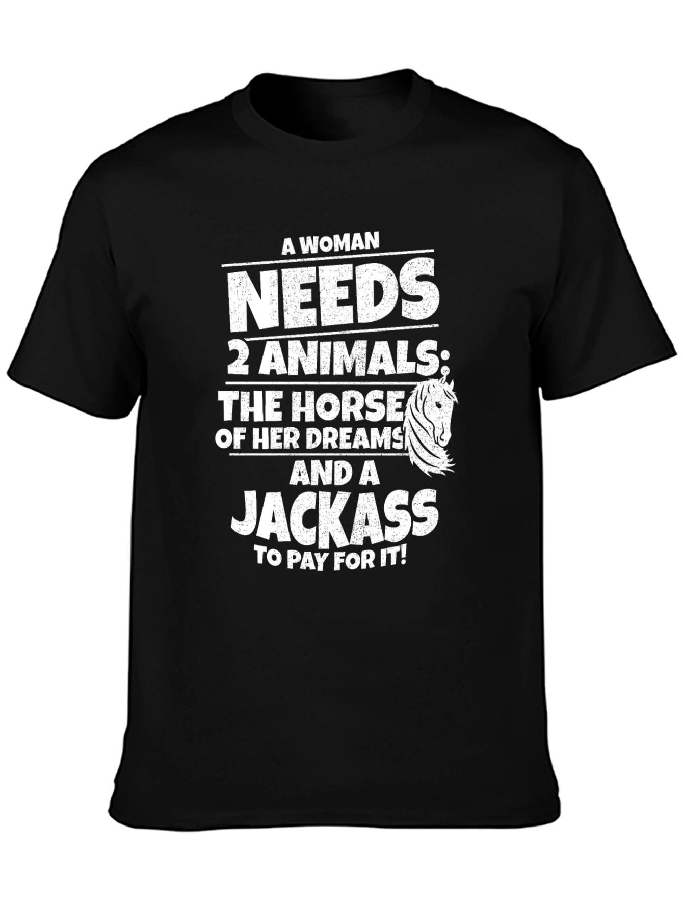 Black Funny Animal Humor T-Shirt for Women view 3