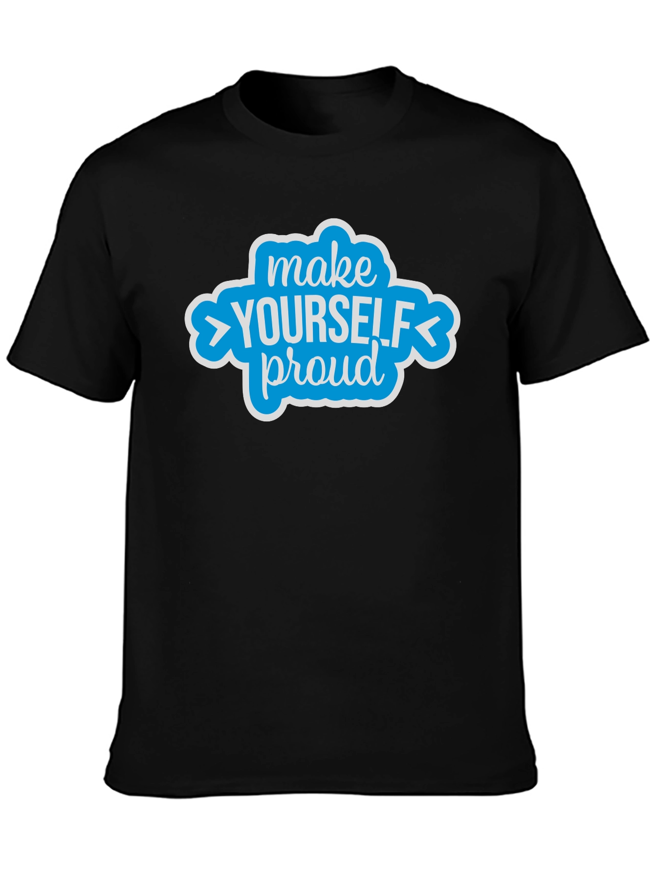 Black Make Yourself Proud Graphic Tee - Motivational Shirt view 3