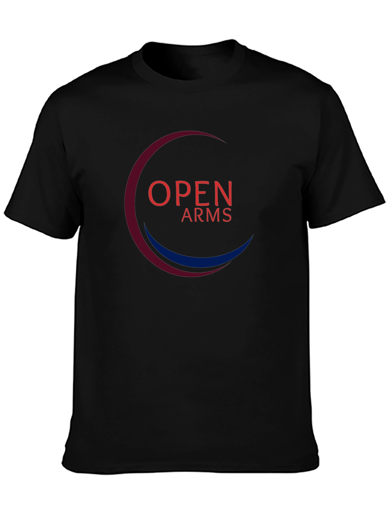 Black Open Arms Graphic Tee - Soft Cotton Blend view 3