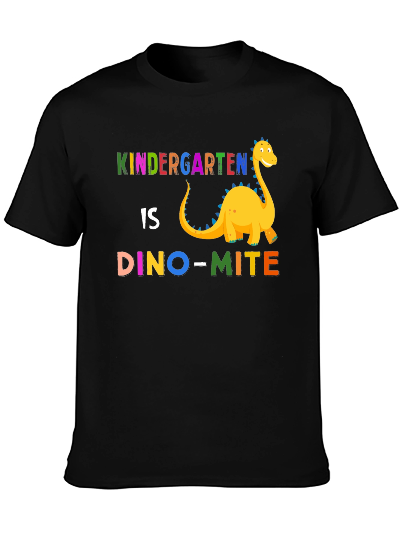 Black Kindergarten Dino-mite T-Shirt - Back to School view 3