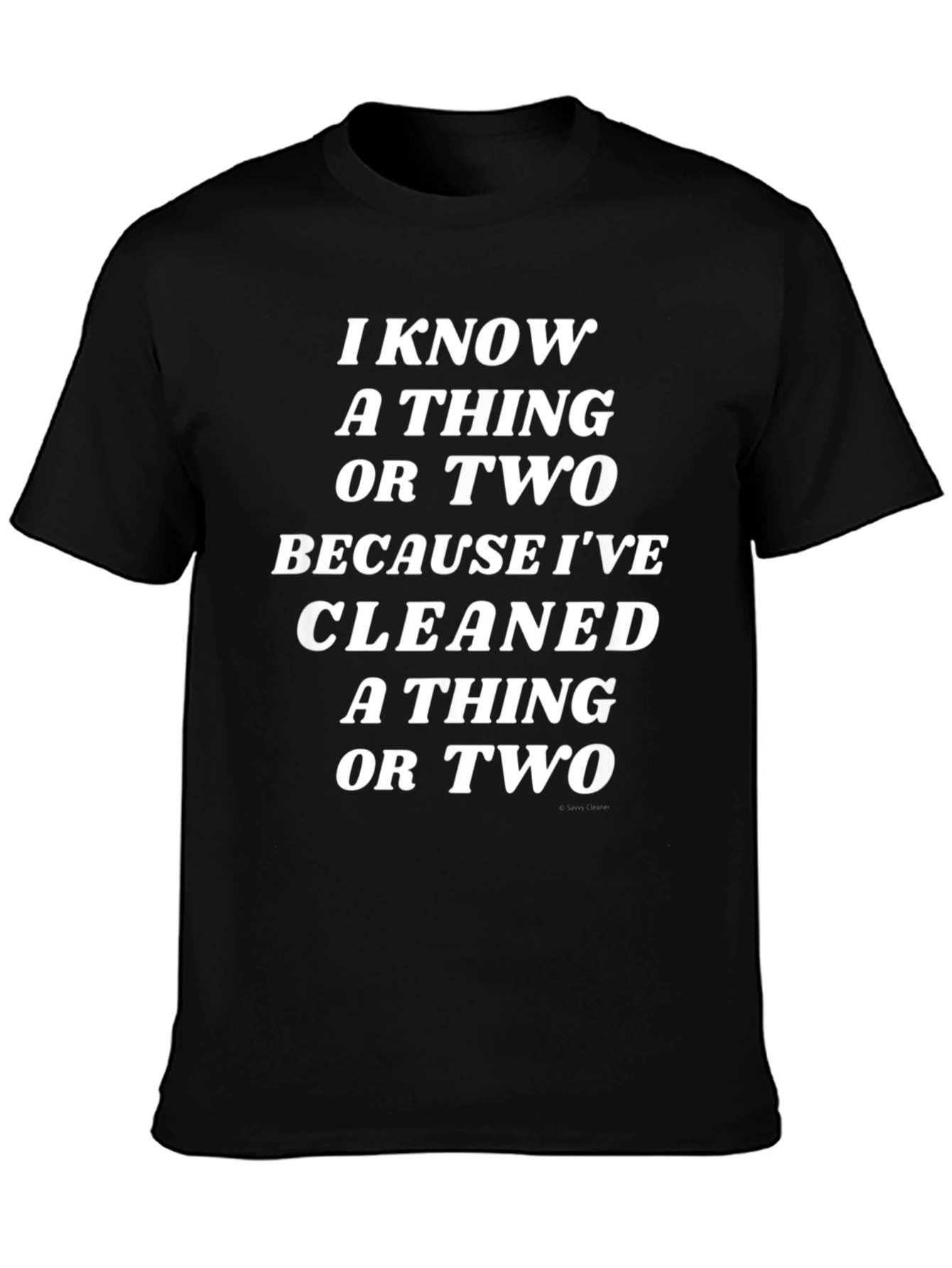 Black Funny Cleaning T-Shirt - I Know a Thing or Two view 3