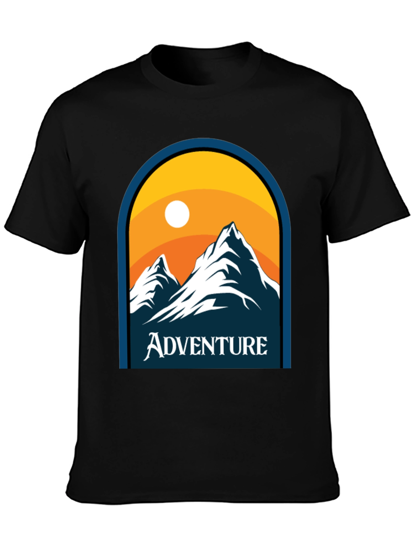 Black Adventure Mountain Graphic Tee view 3