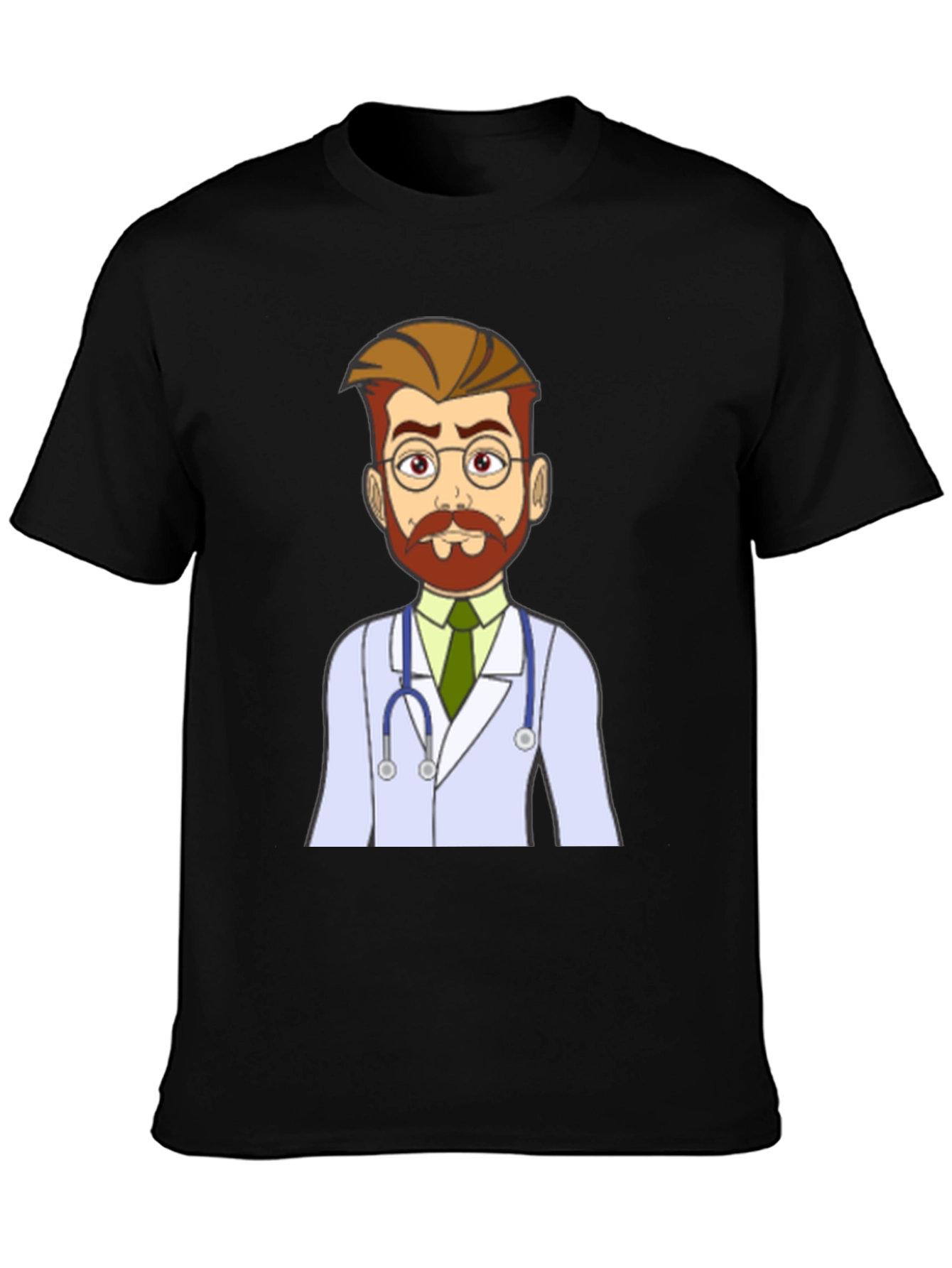 Black Cartoon Doctor Graphic T-Shirt - Medical Humor Tee view 3